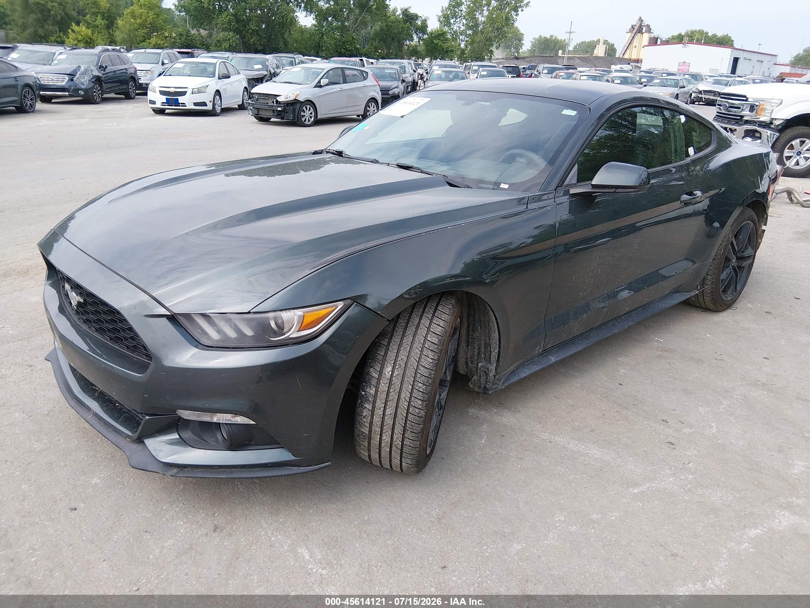 2015 Ford Mustang Ecoboost Зеленый vin: 1FA6P8TH3F5343263