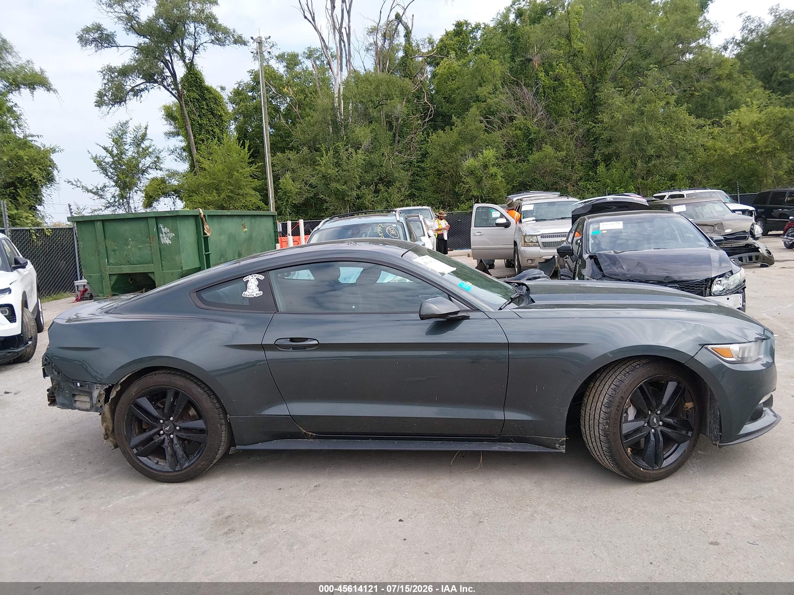 2015 Ford Mustang Ecoboost Зеленый vin: 1FA6P8TH3F5343263