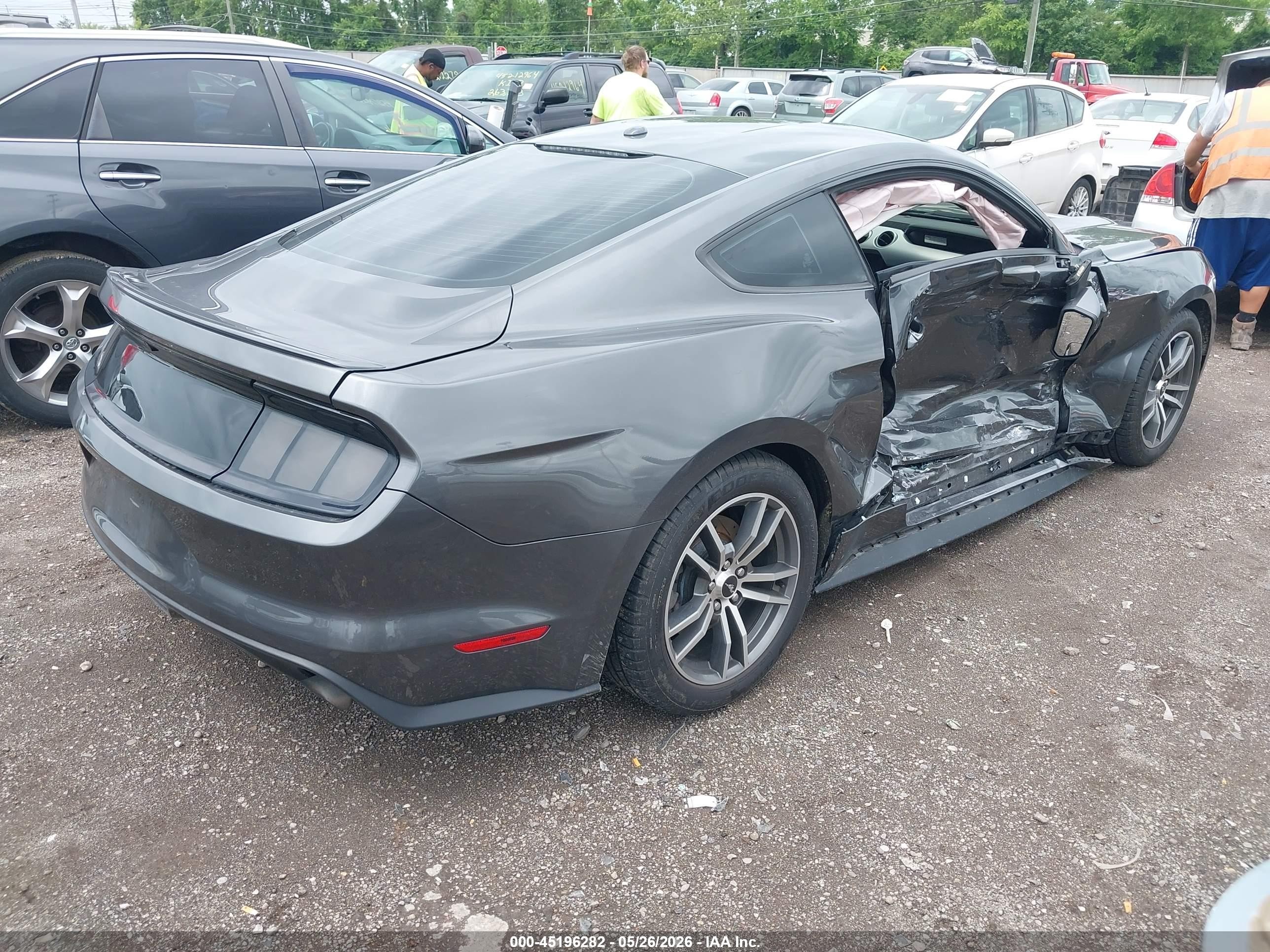 2015 Ford Mustang Ecoboost Gray vin: 1FA6P8TH3F5351847