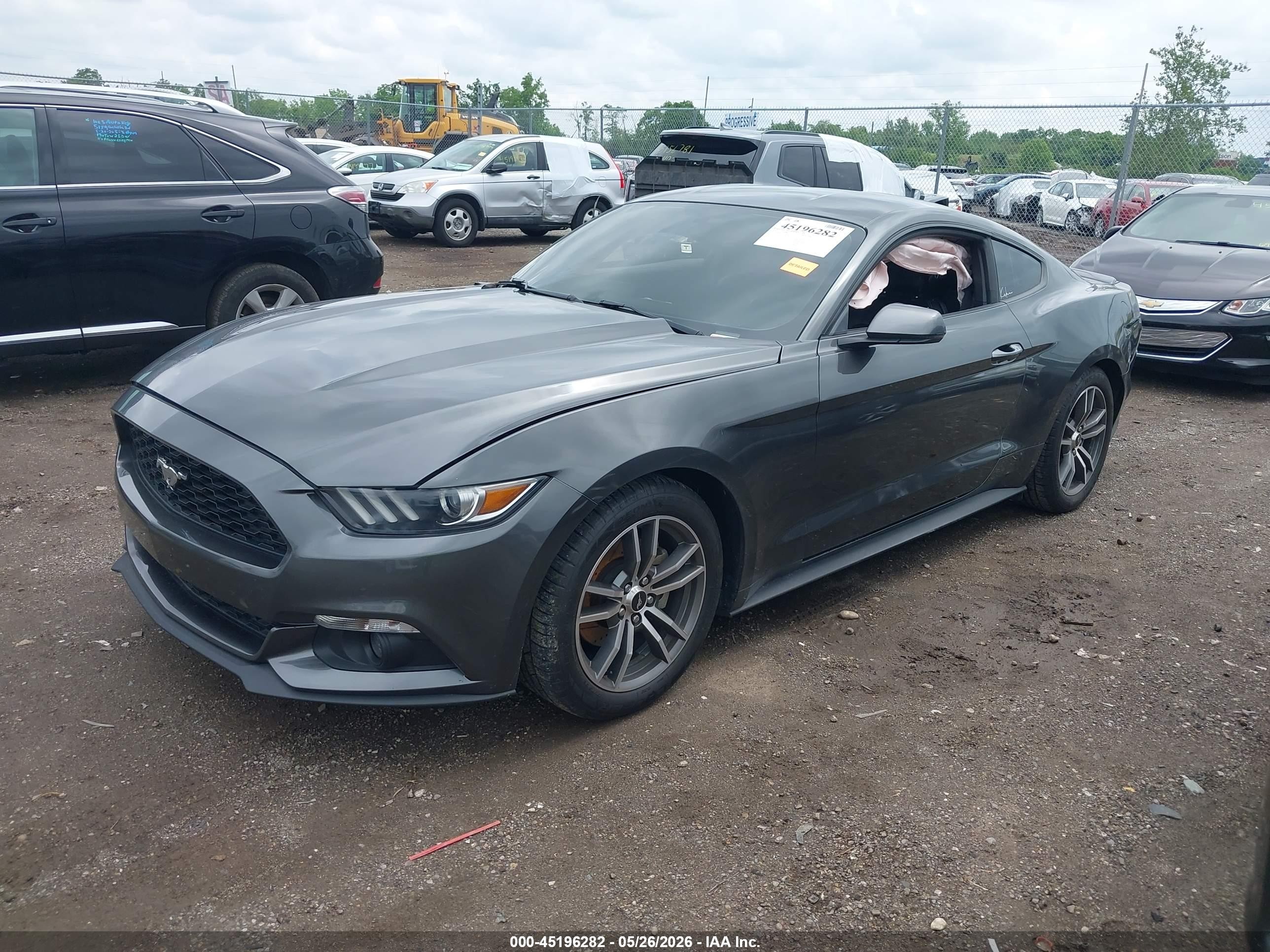 2015 Ford Mustang Ecoboost Gray vin: 1FA6P8TH3F5351847