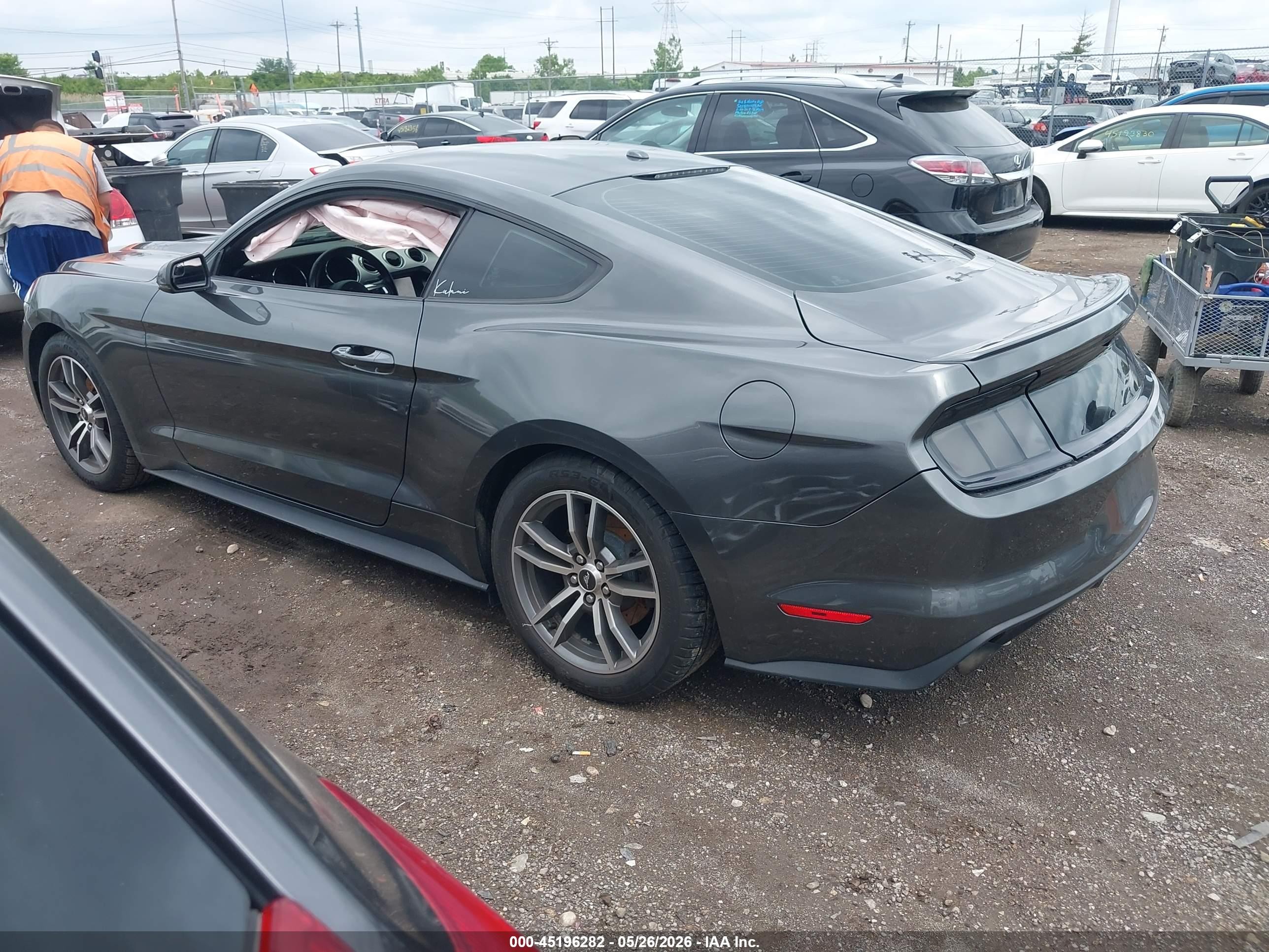 2015 Ford Mustang Ecoboost Gray vin: 1FA6P8TH3F5351847