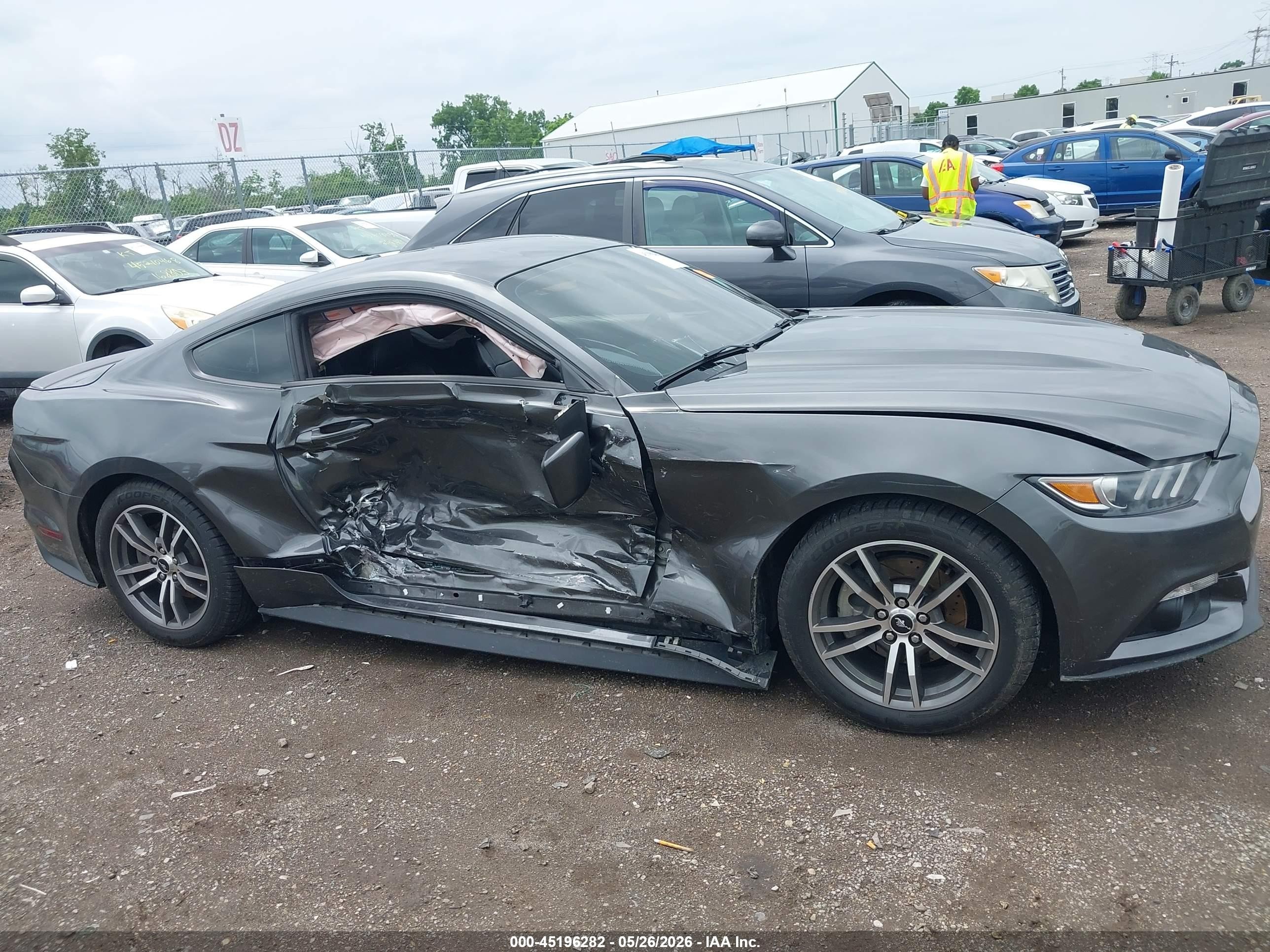 2015 Ford Mustang Ecoboost Gray vin: 1FA6P8TH3F5351847