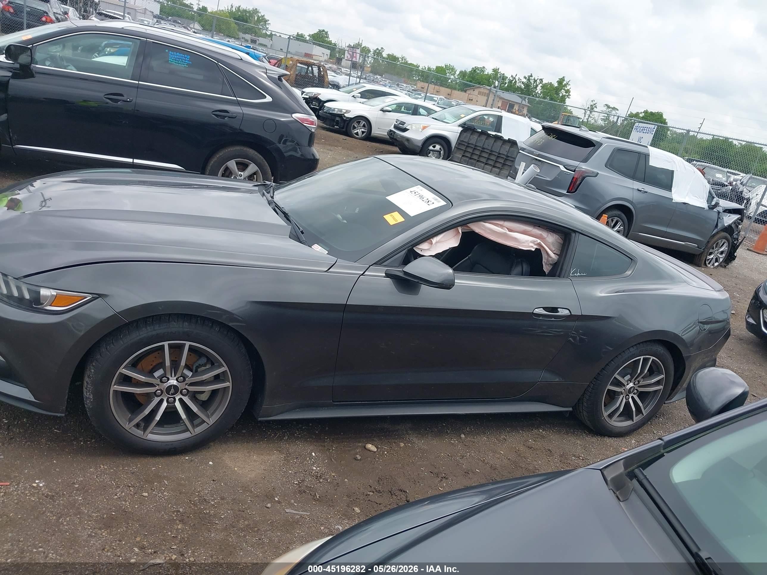 2015 Ford Mustang Ecoboost Gray vin: 1FA6P8TH3F5351847