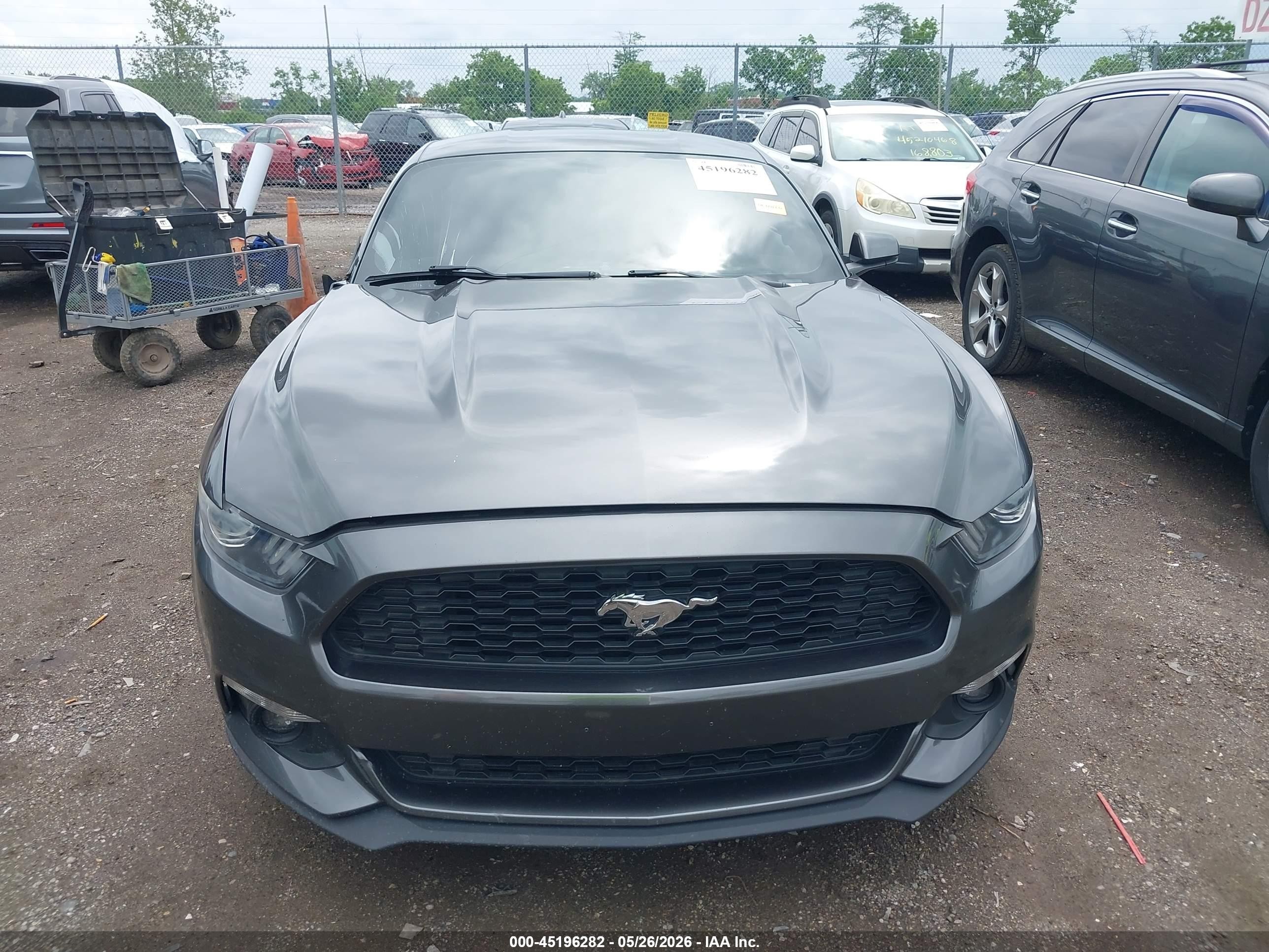 2015 Ford Mustang Ecoboost Gray vin: 1FA6P8TH3F5351847