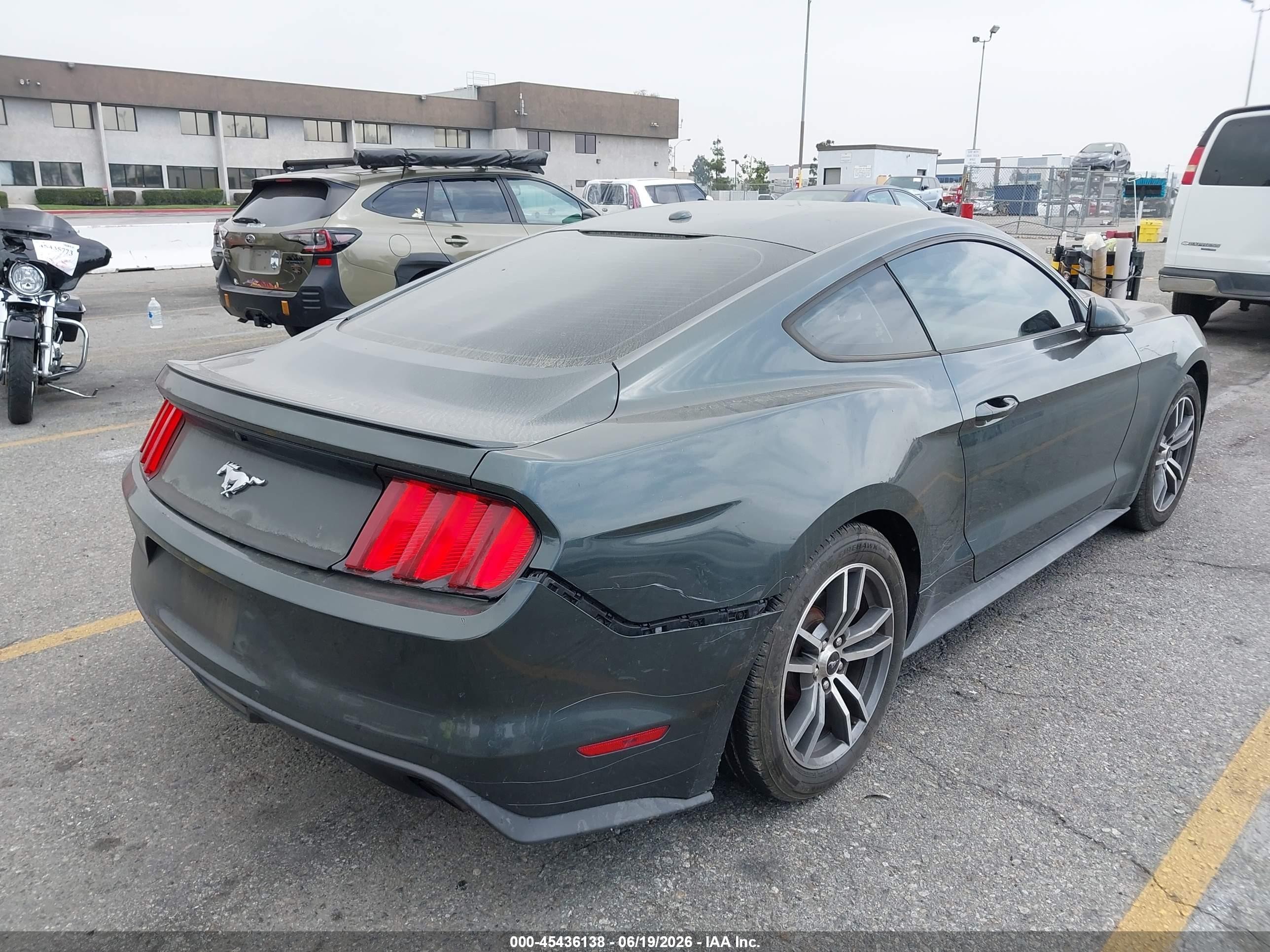 2015 Ford Mustang Ecoboost Green vin: 1FA6P8TH3F5370513