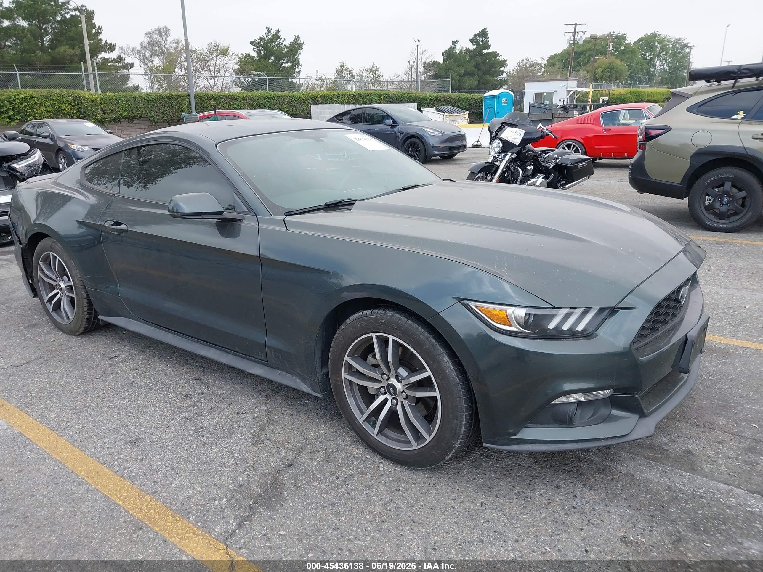 2015 Ford Mustang Ecoboost Green vin: 1FA6P8TH3F5370513