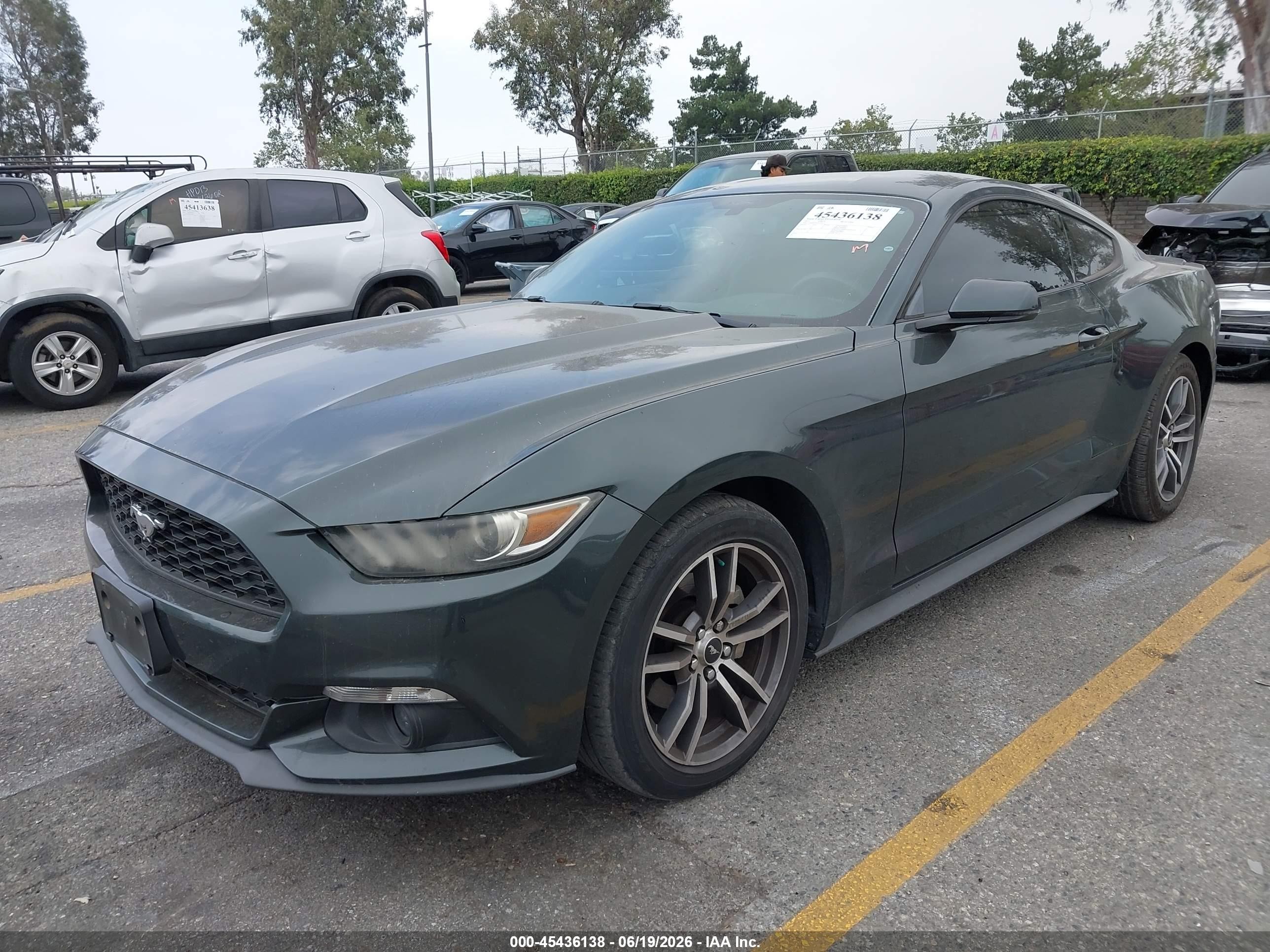 2015 Ford Mustang Ecoboost Green vin: 1FA6P8TH3F5370513