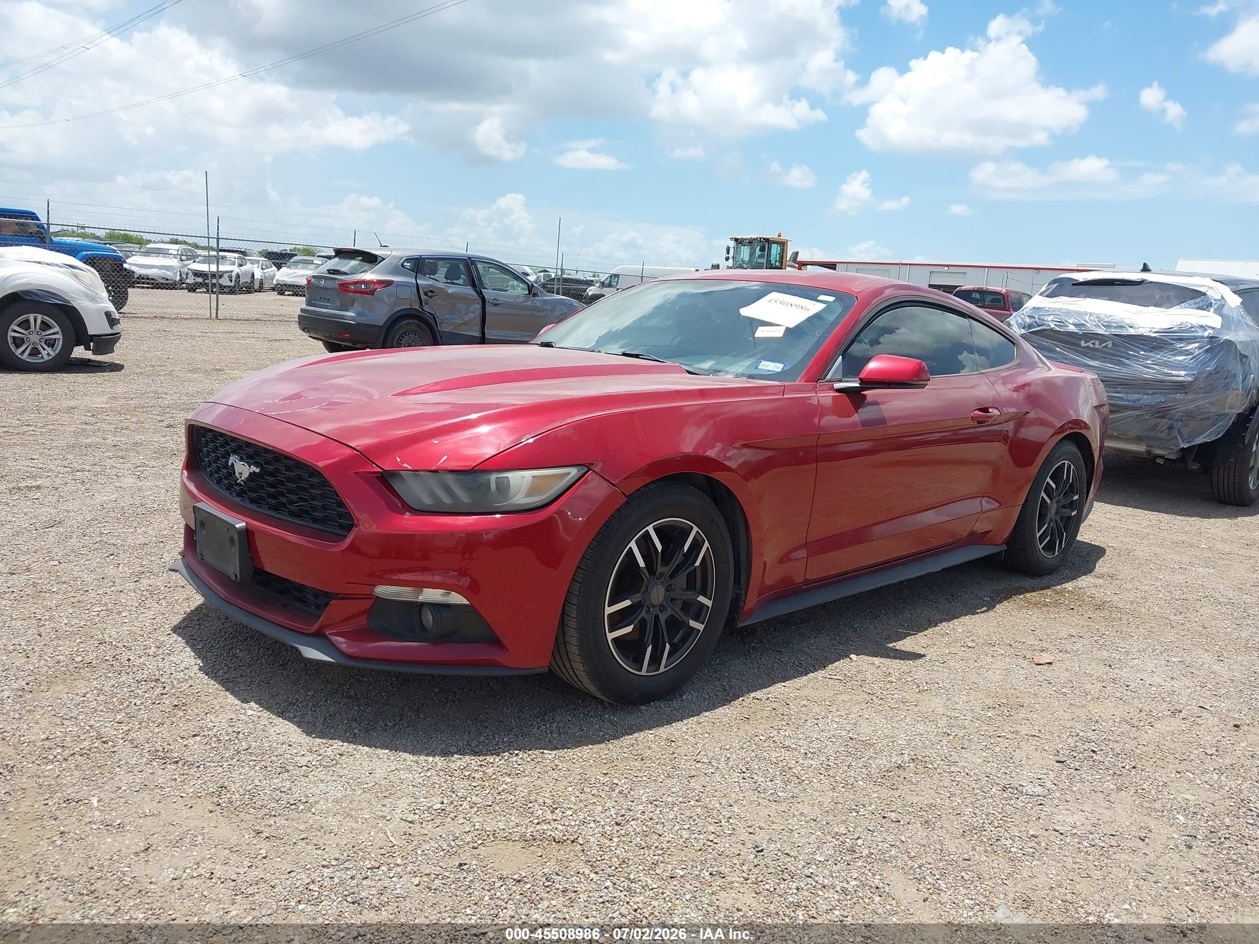 2015 Ford Mustang Ecoboost Red vin: 1FA6P8TH3F5375243