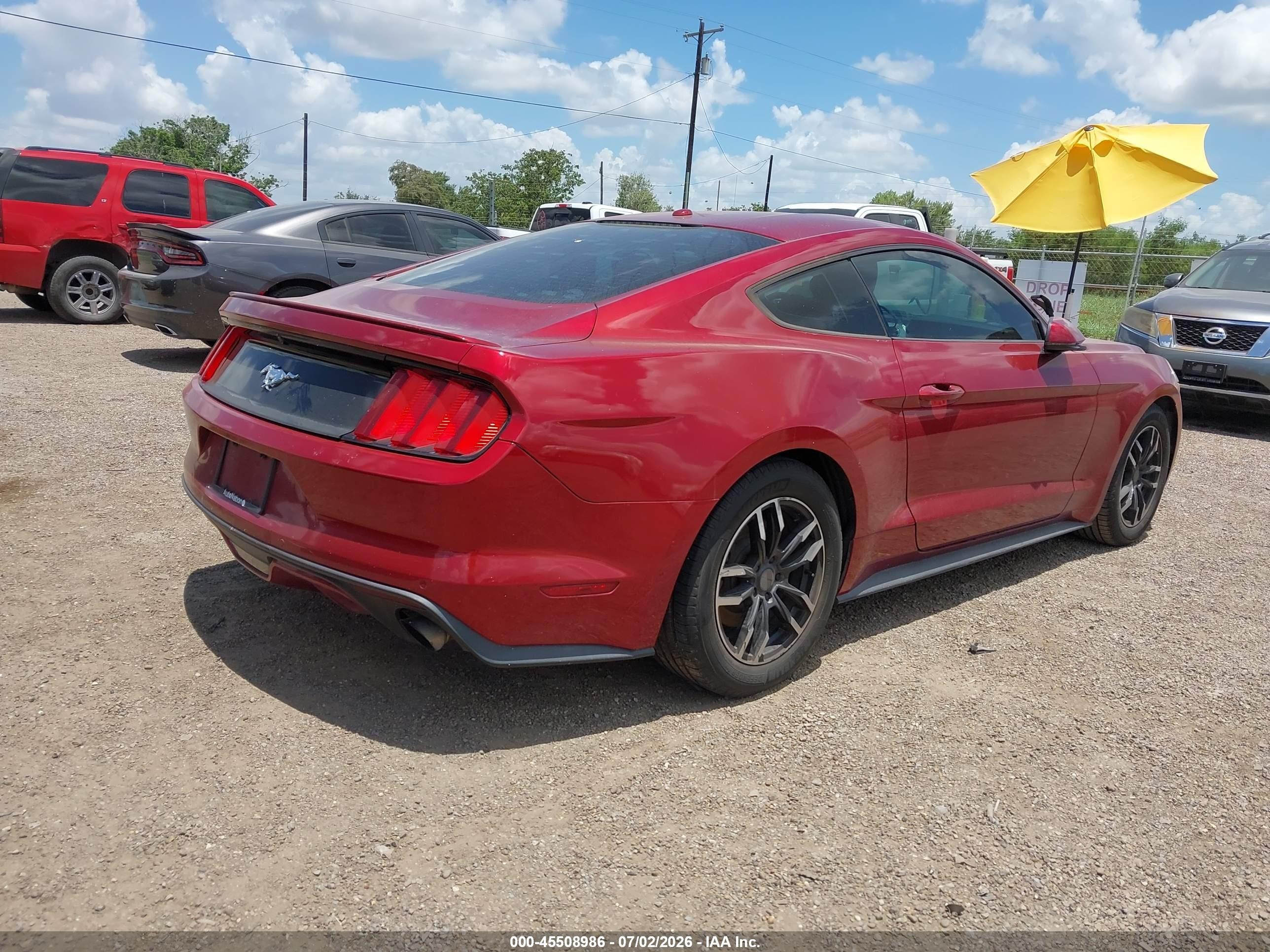 2015 Ford Mustang Ecoboost Red vin: 1FA6P8TH3F5375243