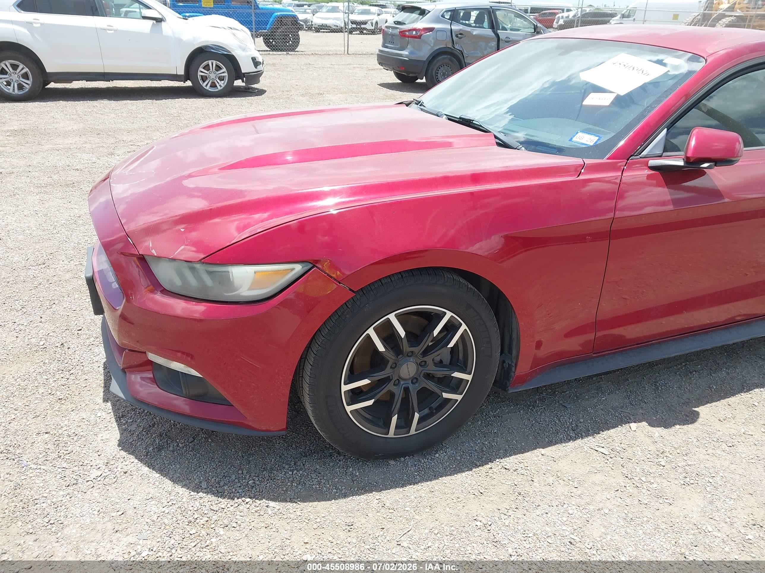 2015 Ford Mustang Ecoboost Red vin: 1FA6P8TH3F5375243