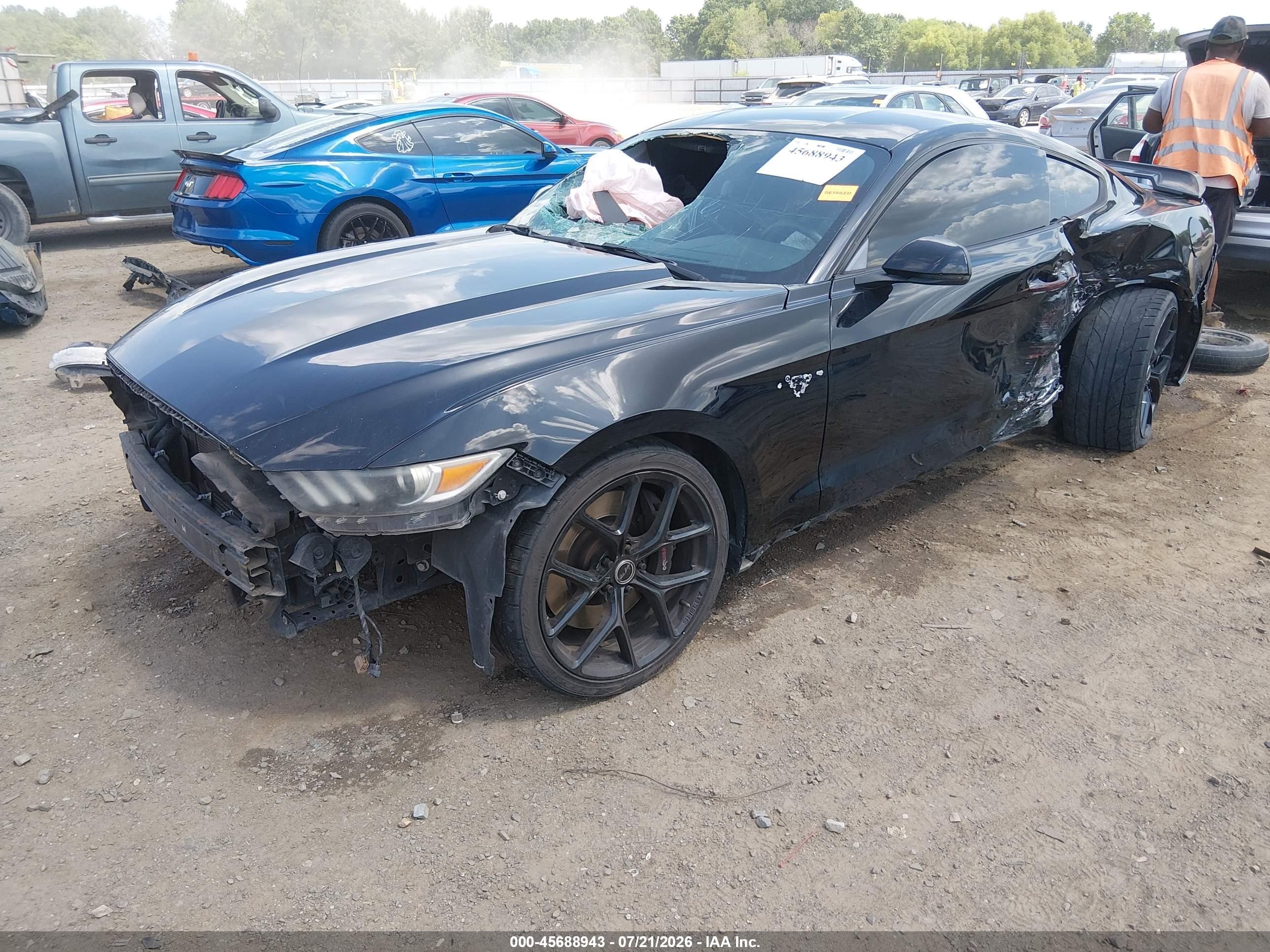2015 Ford Mustang Ecoboost Black vin: 1FA6P8TH3F5401131
