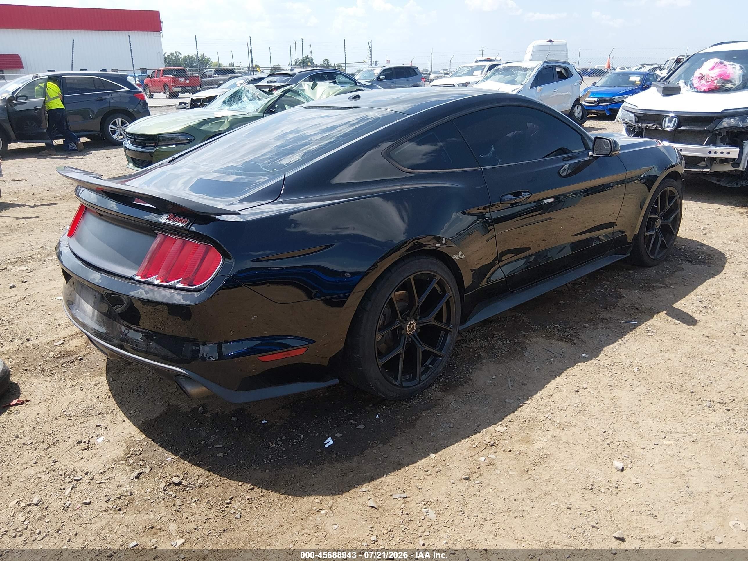 2015 Ford Mustang Ecoboost Black vin: 1FA6P8TH3F5401131