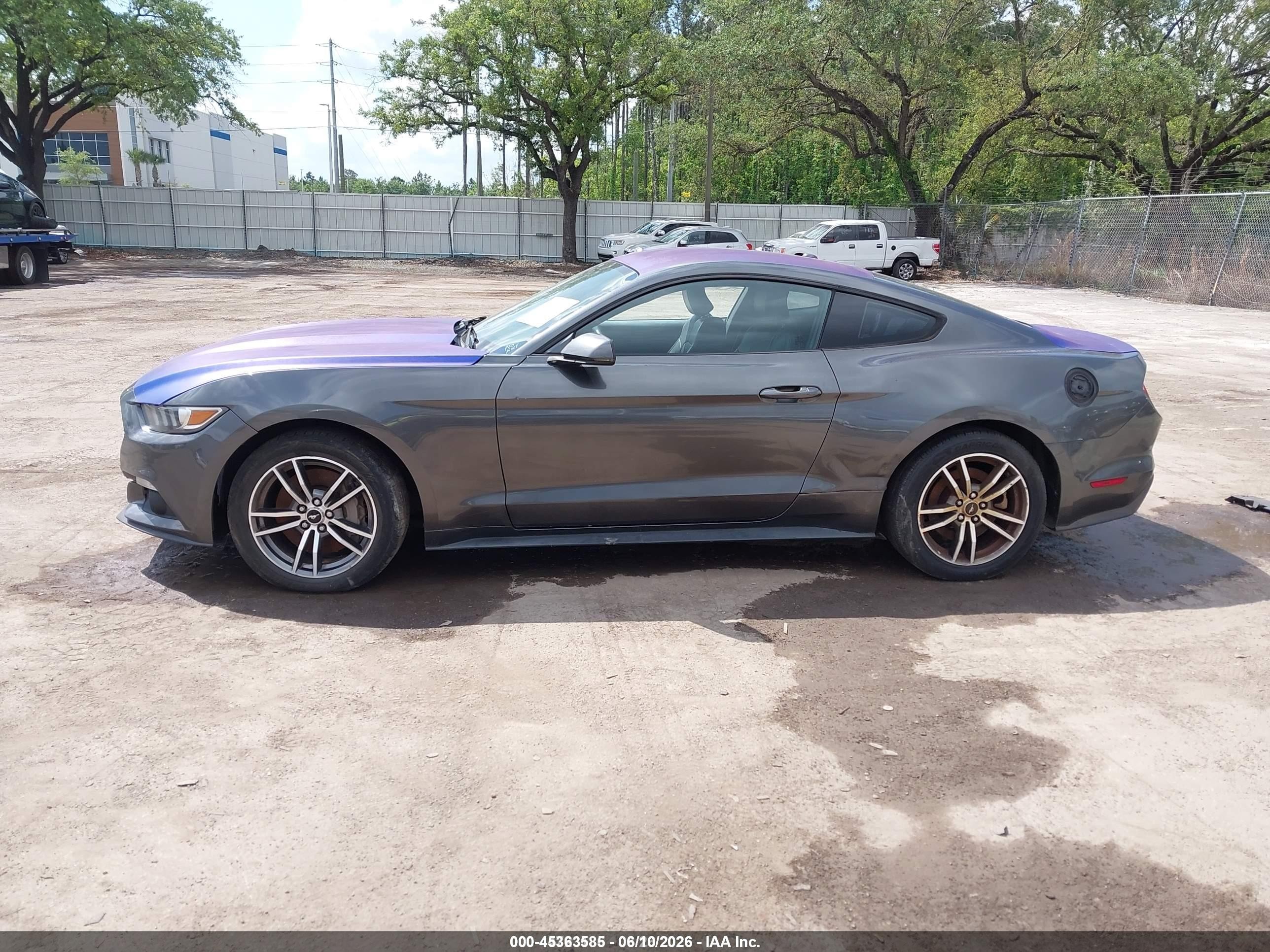 2015 Ford Mustang Ecoboost Gray vin: 1FA6P8TH3F5402375