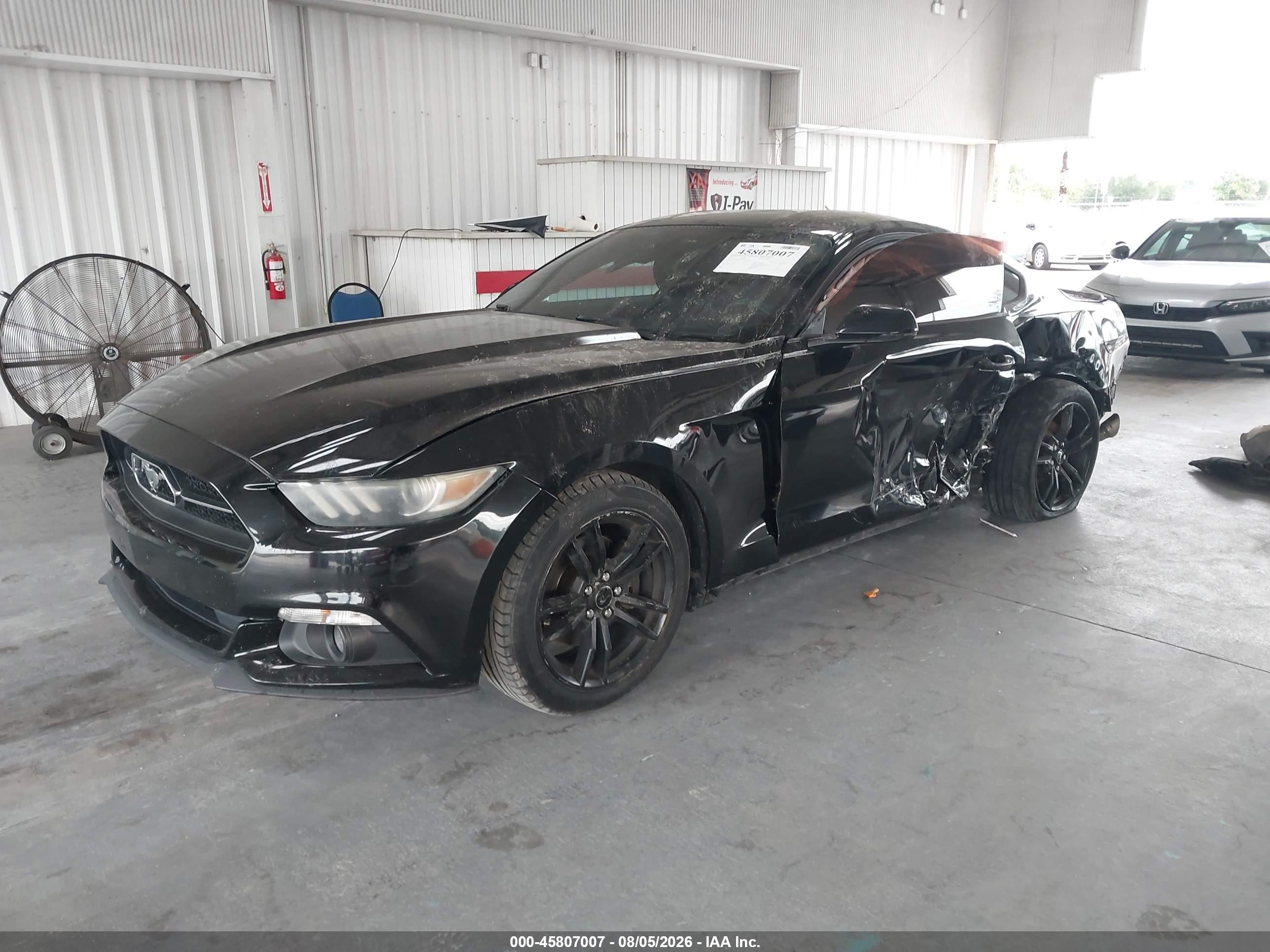 2015 Ford Mustang Ecoboost Black vin: 1FA6P8TH3F5435487