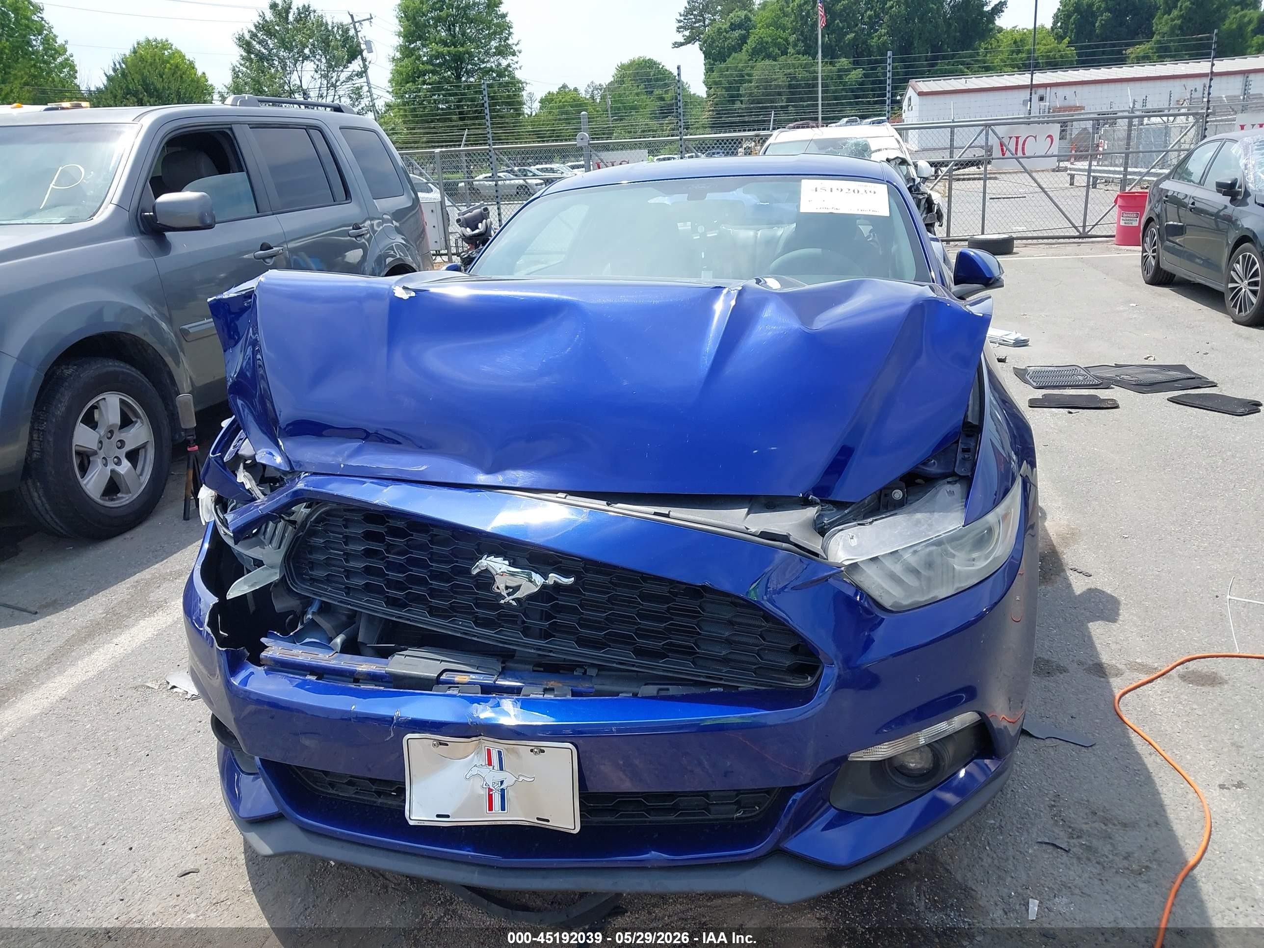 2015 Ford Mustang Ecoboost Blue vin: 1FA6P8TH4F5325600