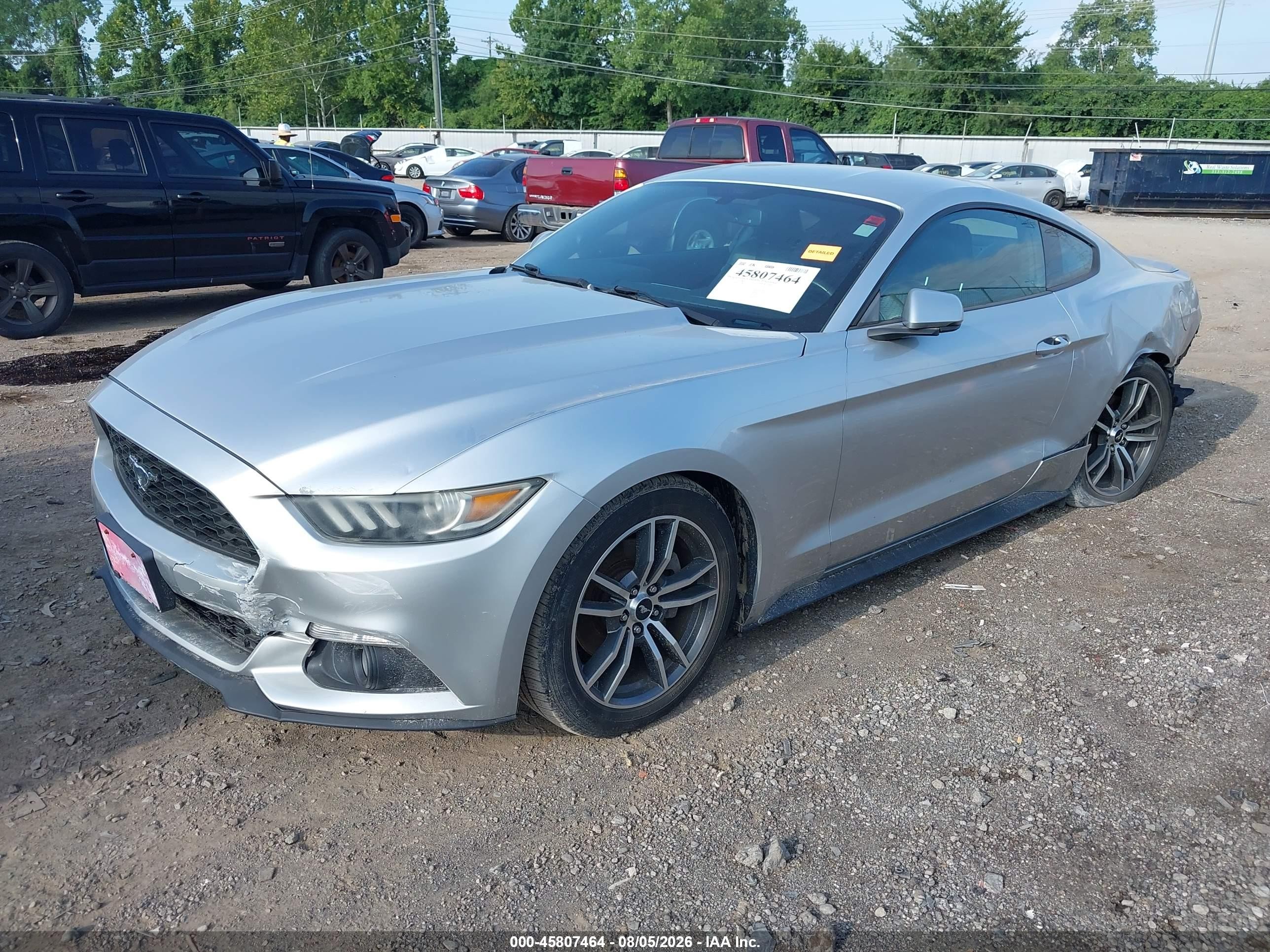 2015 Ford Mustang Ecoboost Silver vin: 1FA6P8TH4F5330652