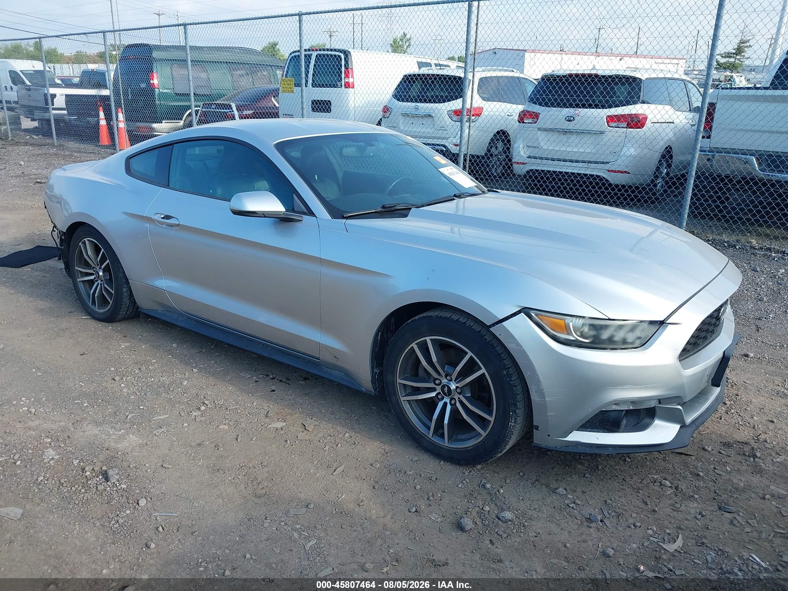 2015 Ford Mustang Ecoboost Silver vin: 1FA6P8TH4F5330652