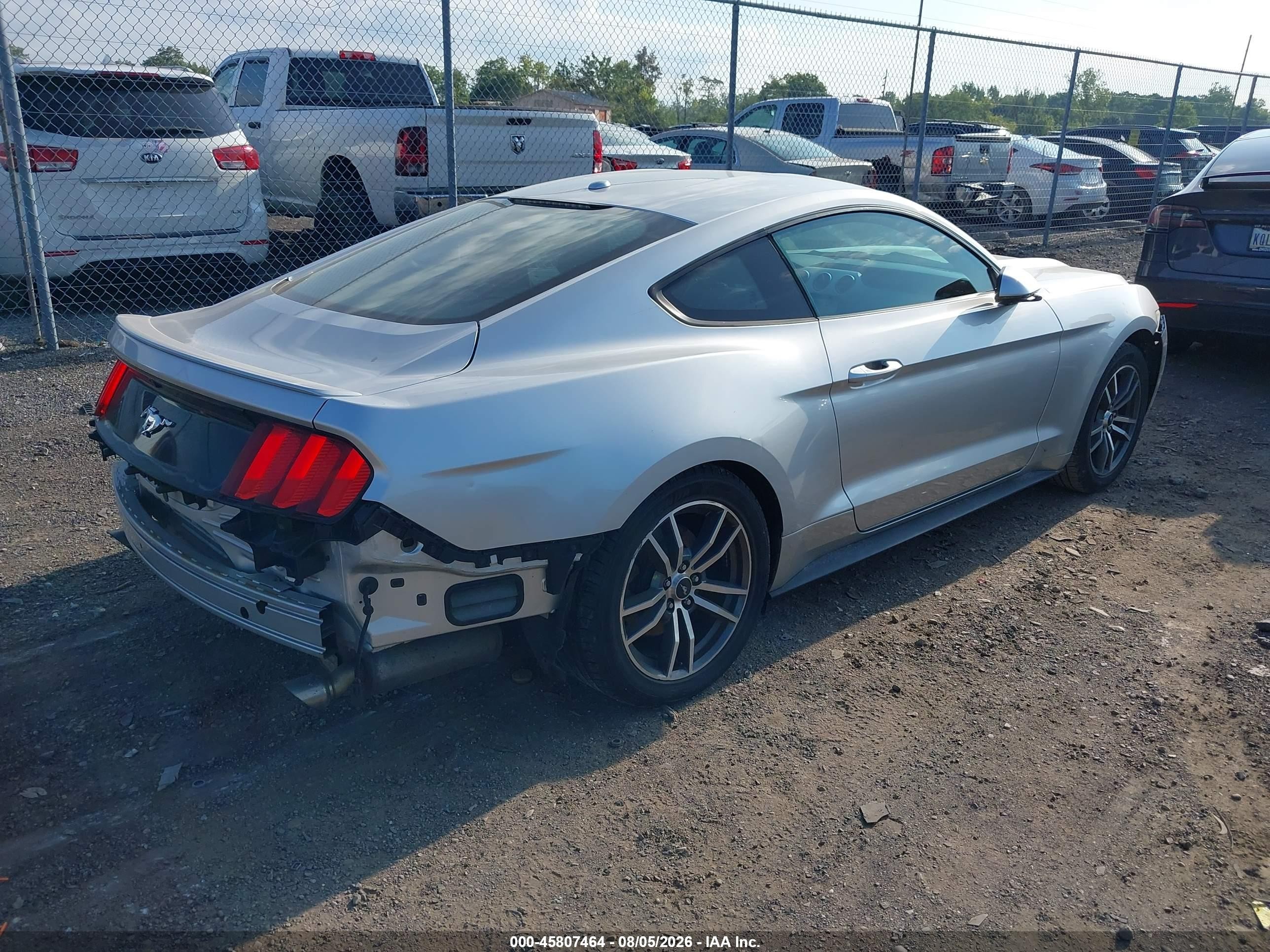 2015 Ford Mustang Ecoboost Silver vin: 1FA6P8TH4F5330652