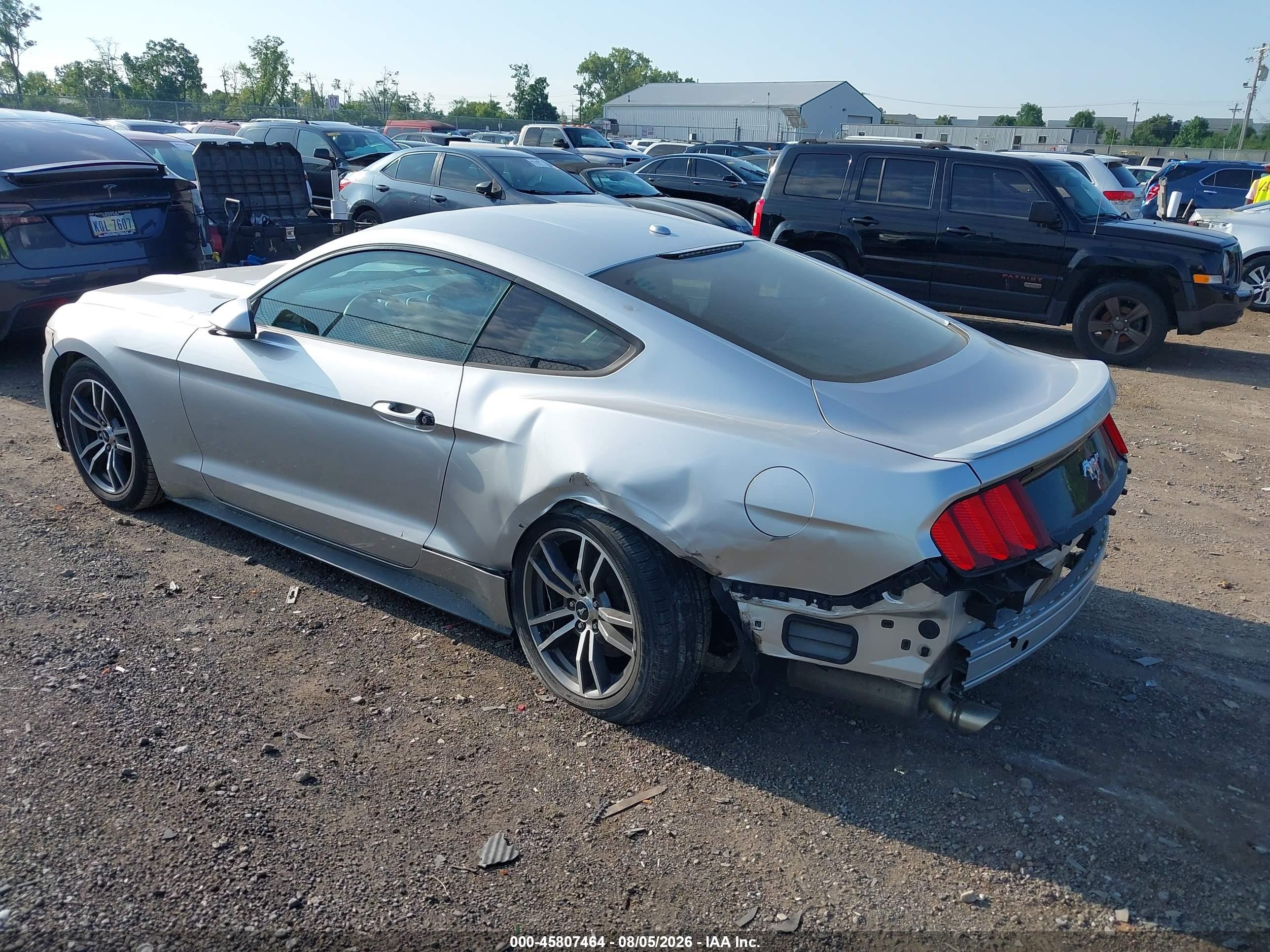 2015 Ford Mustang Ecoboost Silver vin: 1FA6P8TH4F5330652