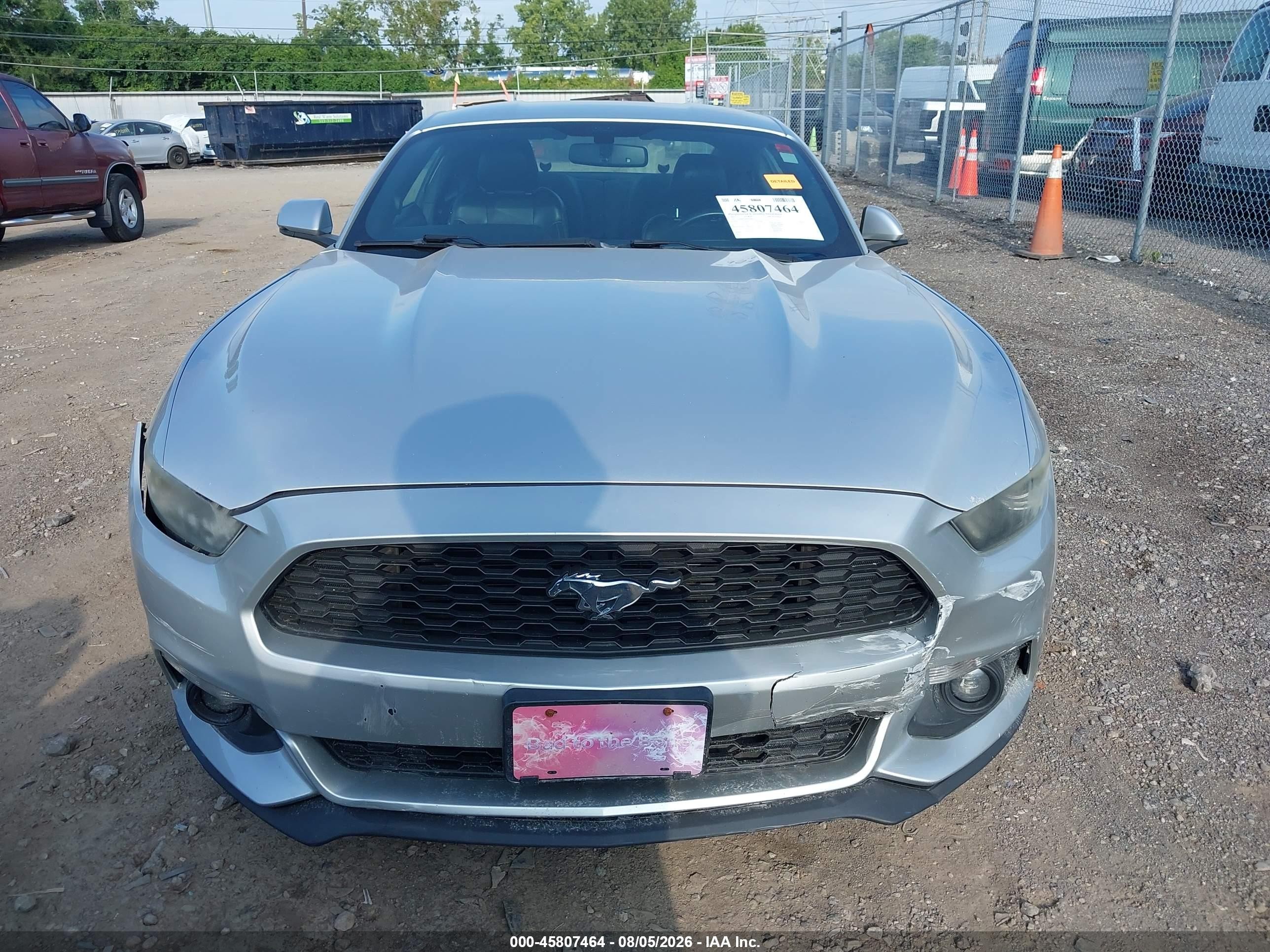 2015 Ford Mustang Ecoboost Silver vin: 1FA6P8TH4F5330652
