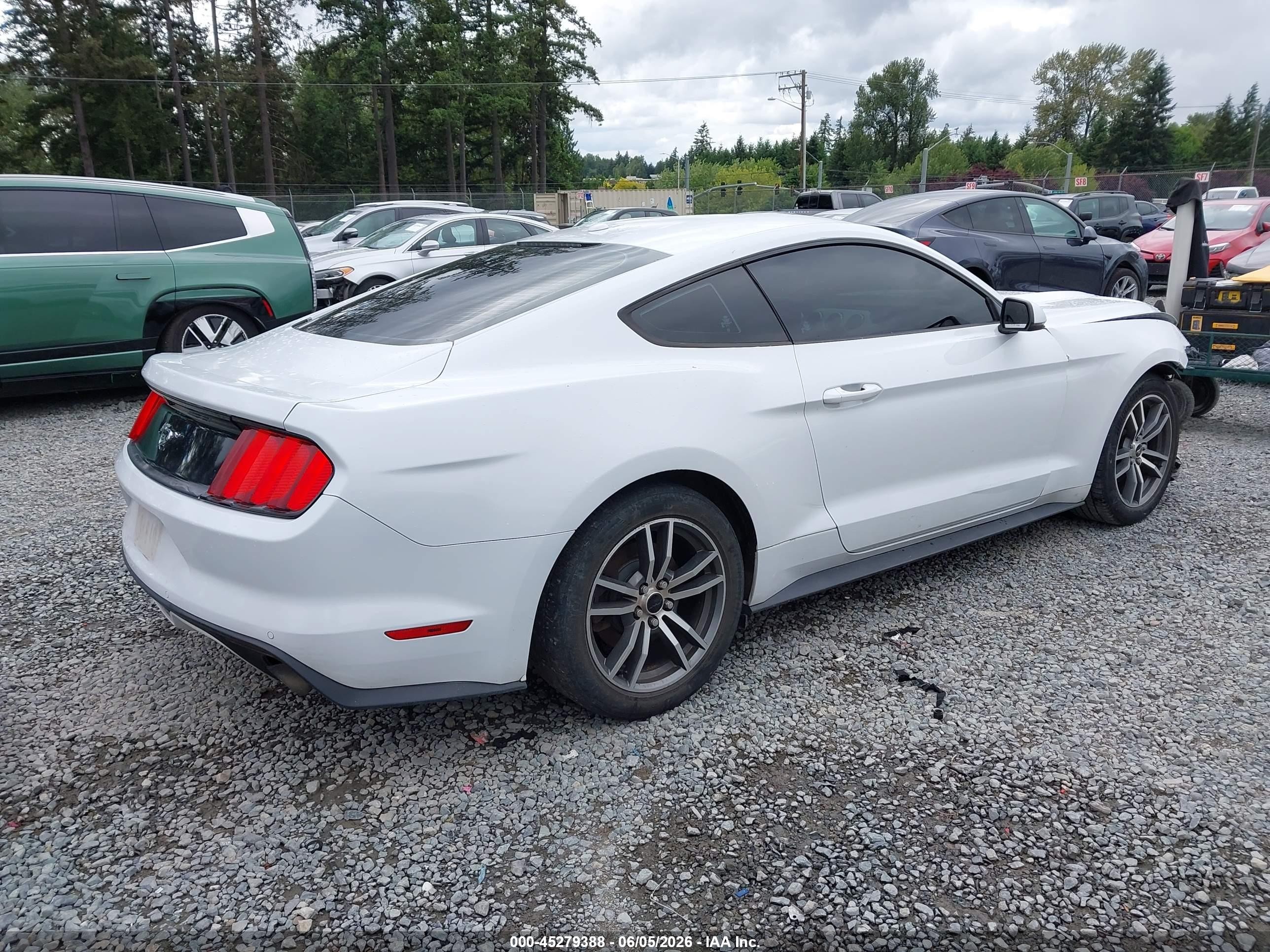 2015 Ford Mustang Ecoboost White vin: 1FA6P8TH4F5335866
