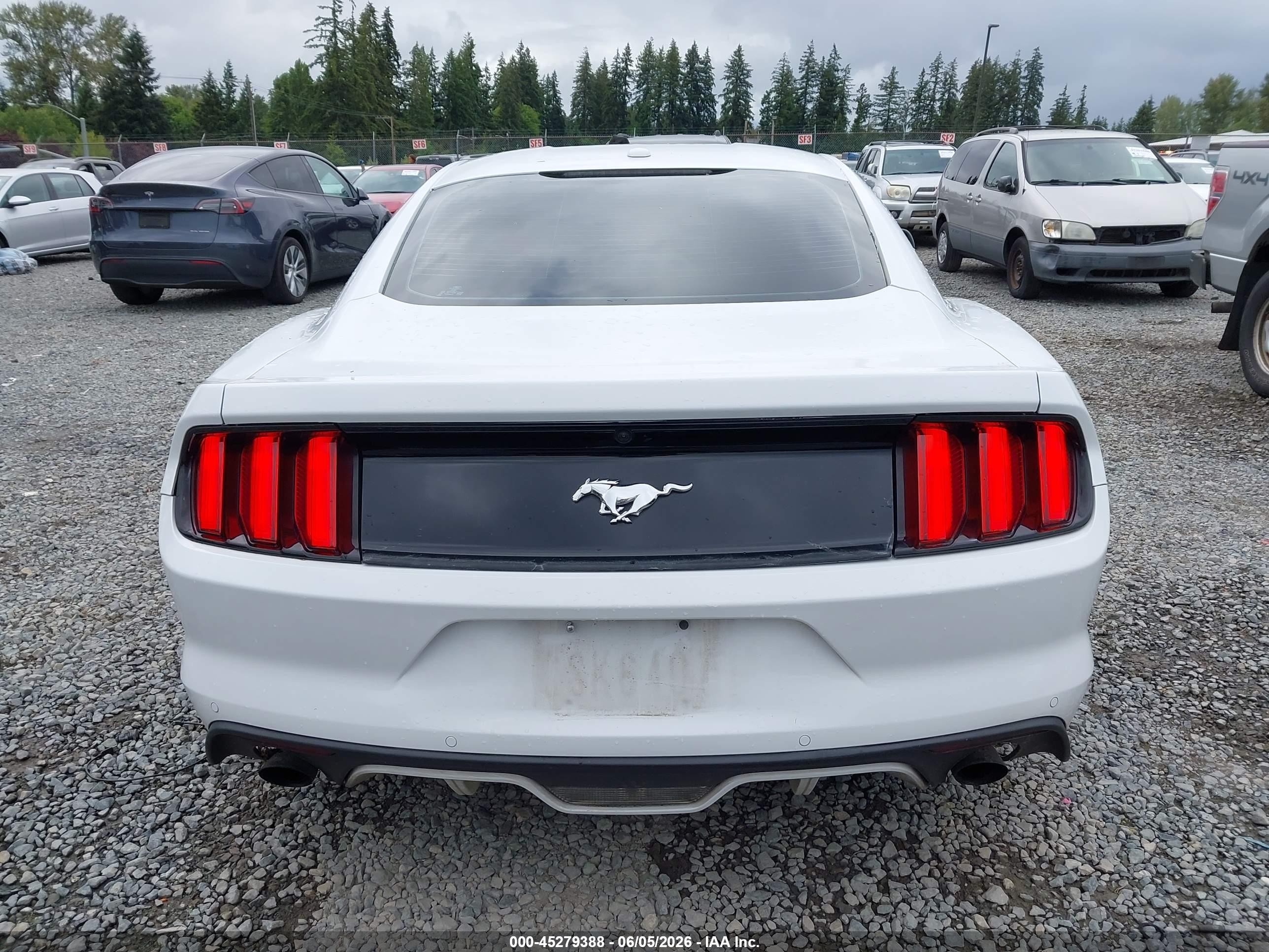 2015 Ford Mustang Ecoboost White vin: 1FA6P8TH4F5335866