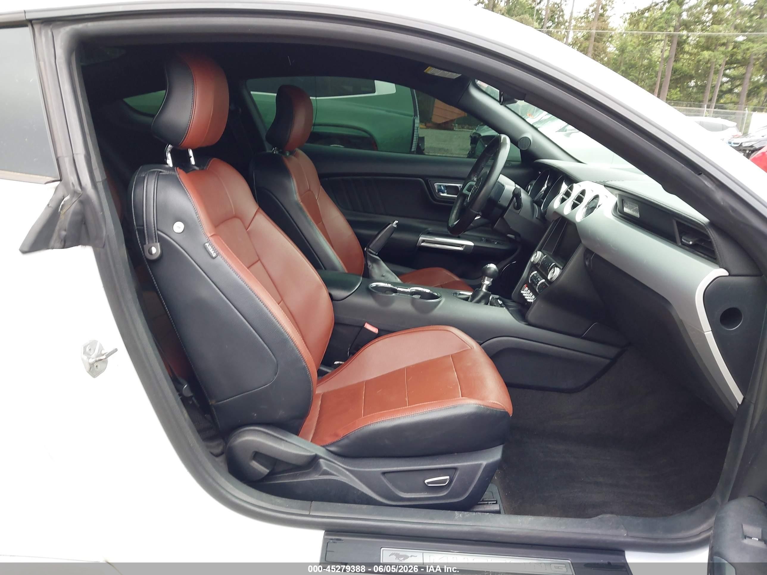 2015 Ford Mustang Ecoboost White vin: 1FA6P8TH4F5335866