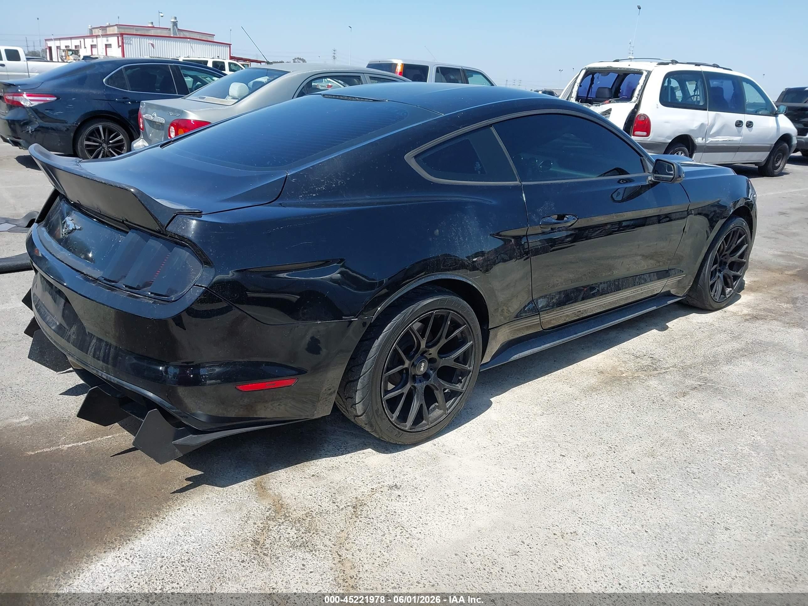 2015 Ford Mustang Ecoboost Black vin: 1FA6P8TH4F5351744