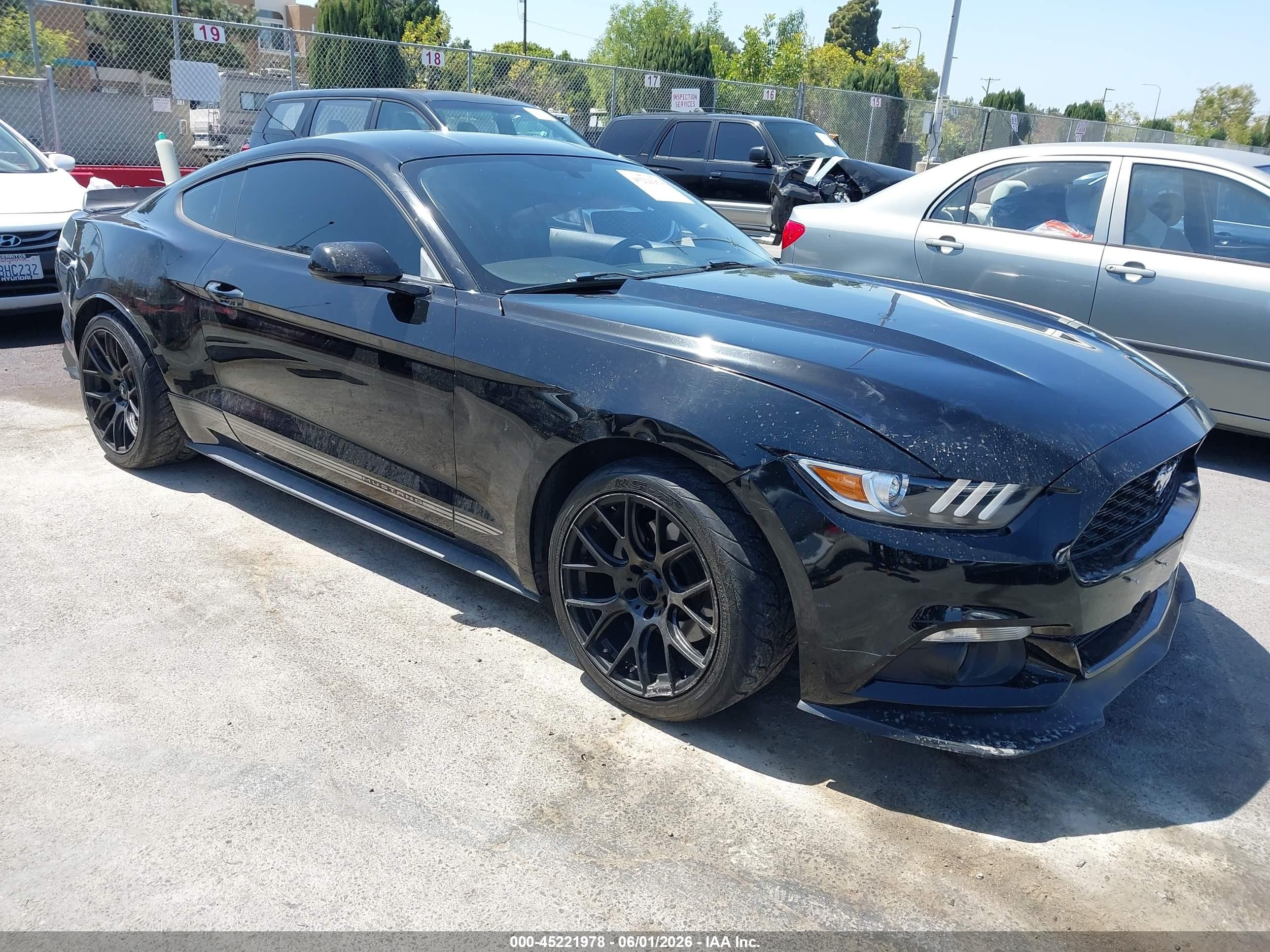 2015 Ford Mustang Ecoboost Black vin: 1FA6P8TH4F5351744