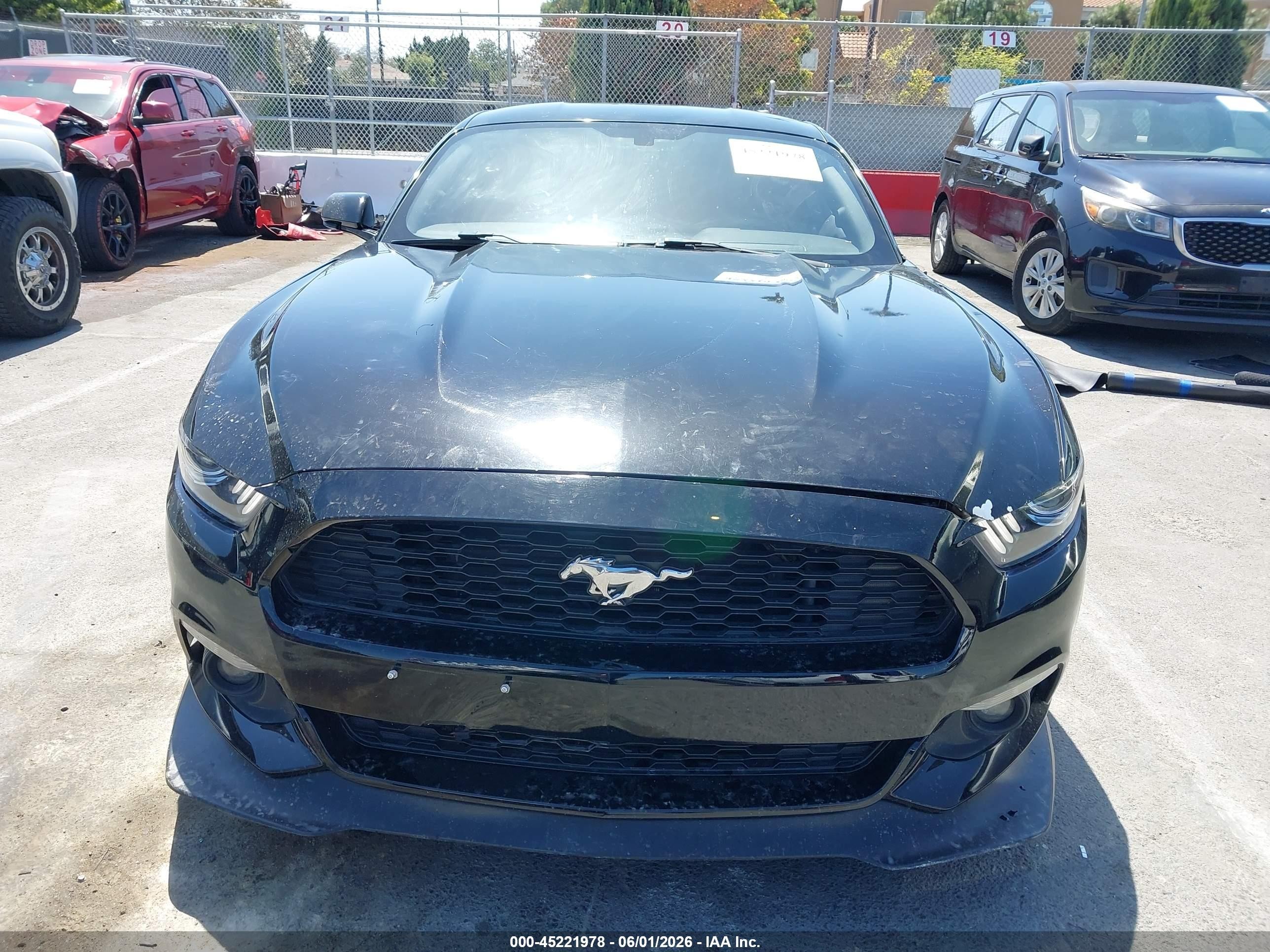 2015 Ford Mustang Ecoboost Black vin: 1FA6P8TH4F5351744