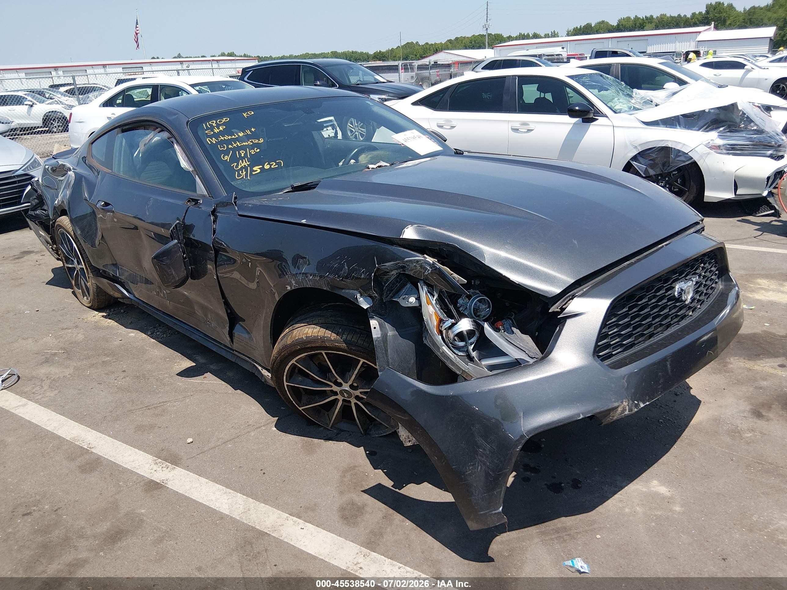 2015 Ford Mustang Ecoboost Серый vin: 1FA6P8TH4F5365627