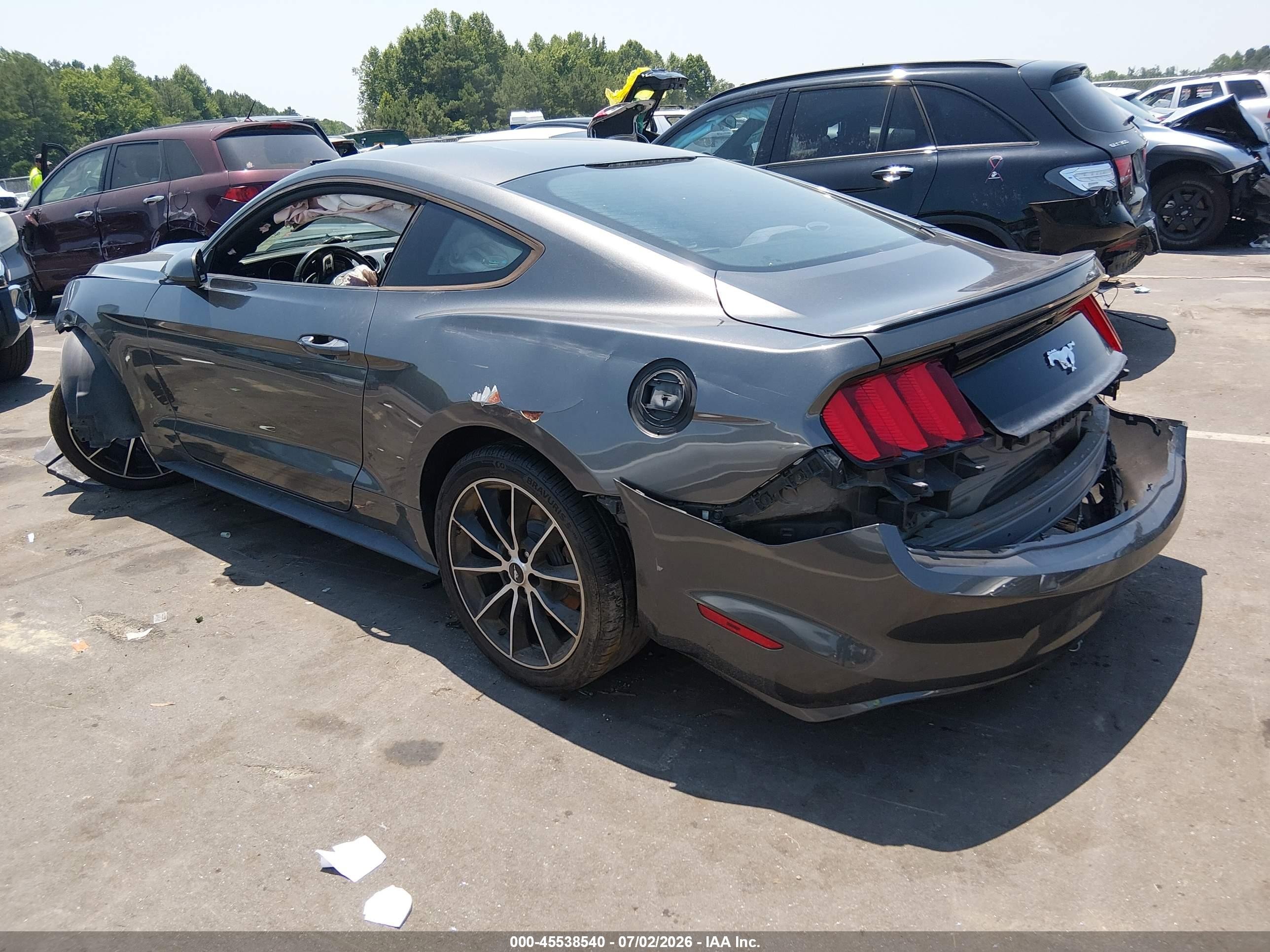2015 Ford Mustang Ecoboost Gray vin: 1FA6P8TH4F5365627