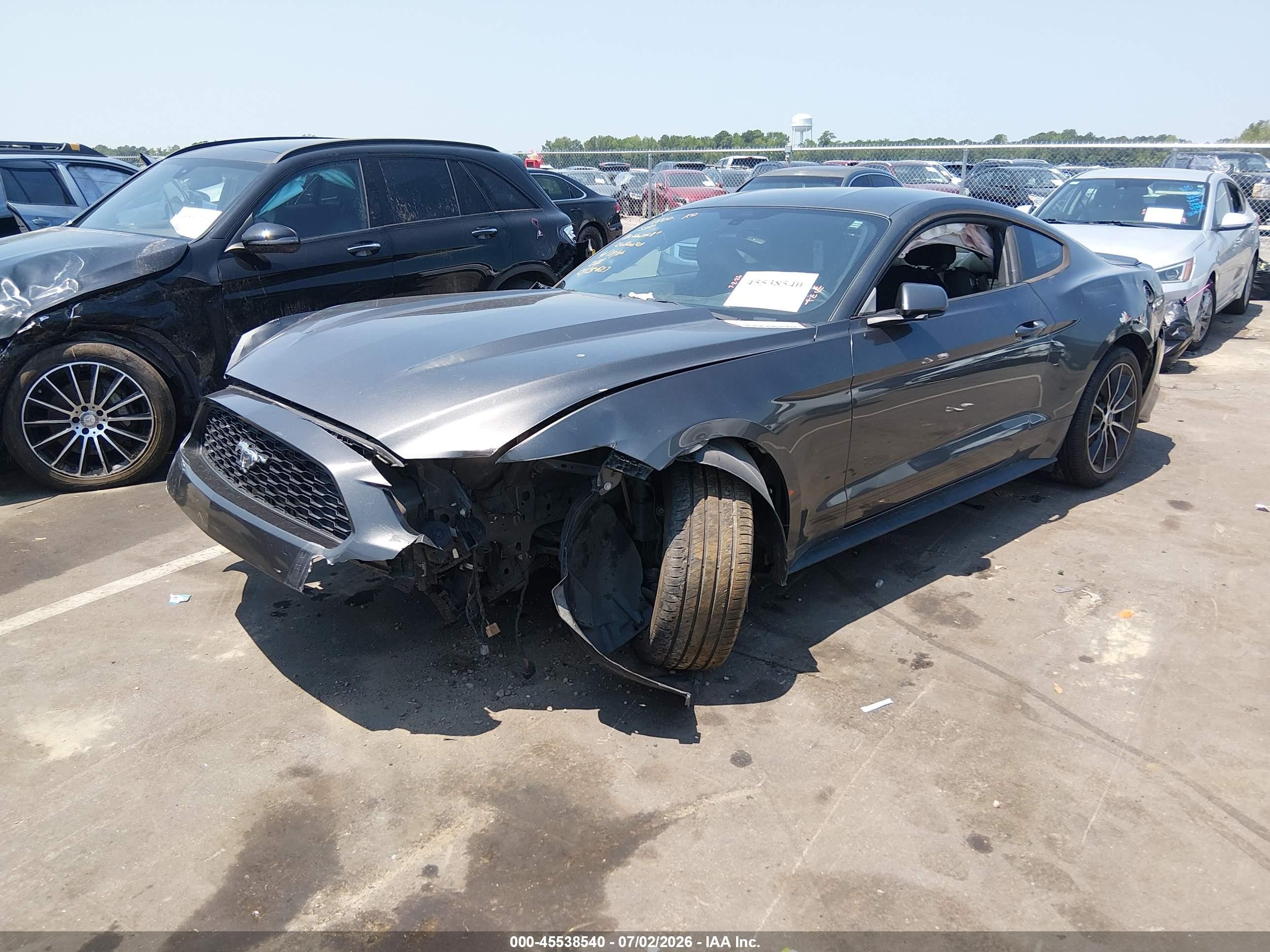 2015 Ford Mustang Ecoboost Gray vin: 1FA6P8TH4F5365627