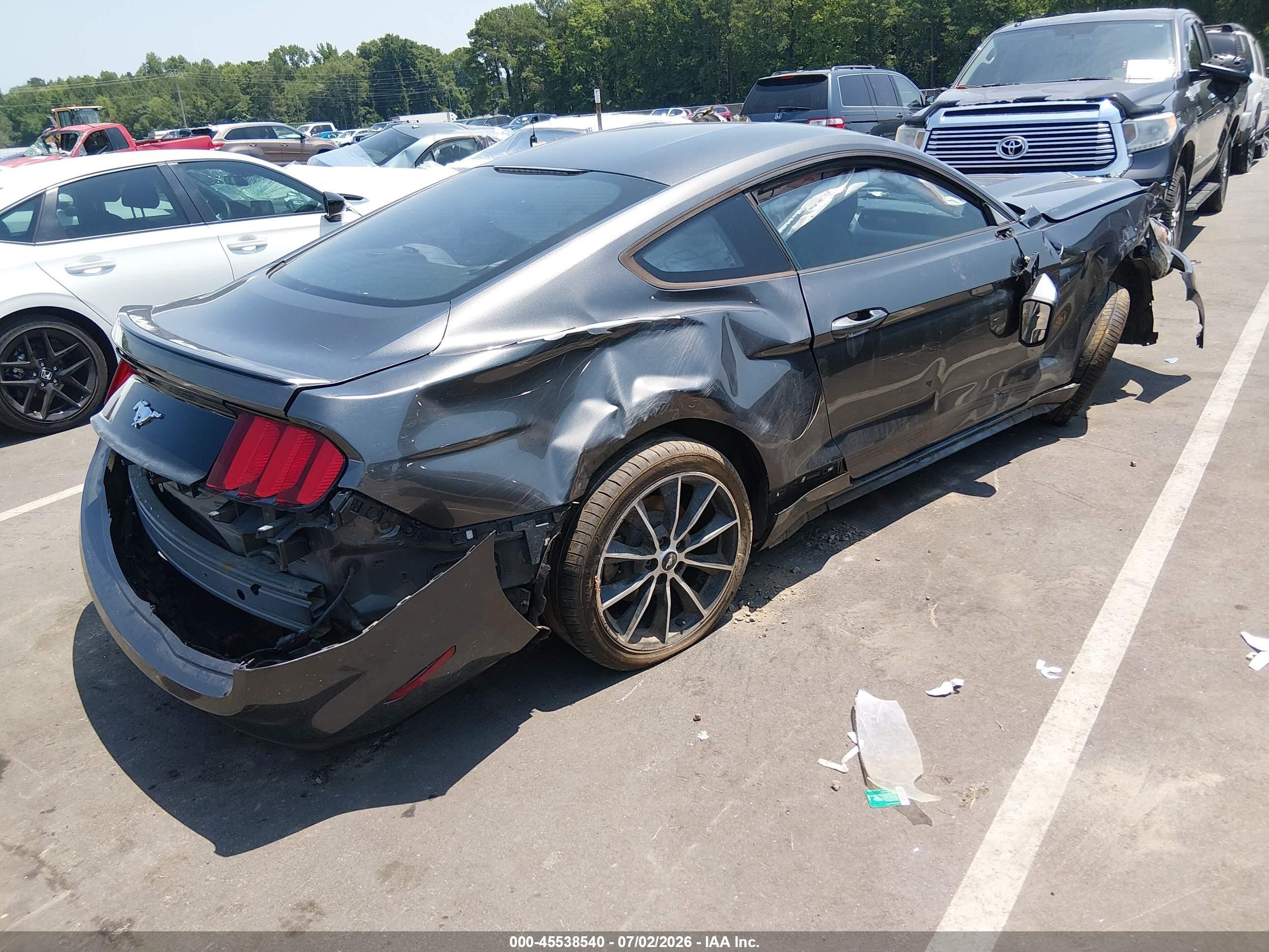2015 Ford Mustang Ecoboost Gray vin: 1FA6P8TH4F5365627