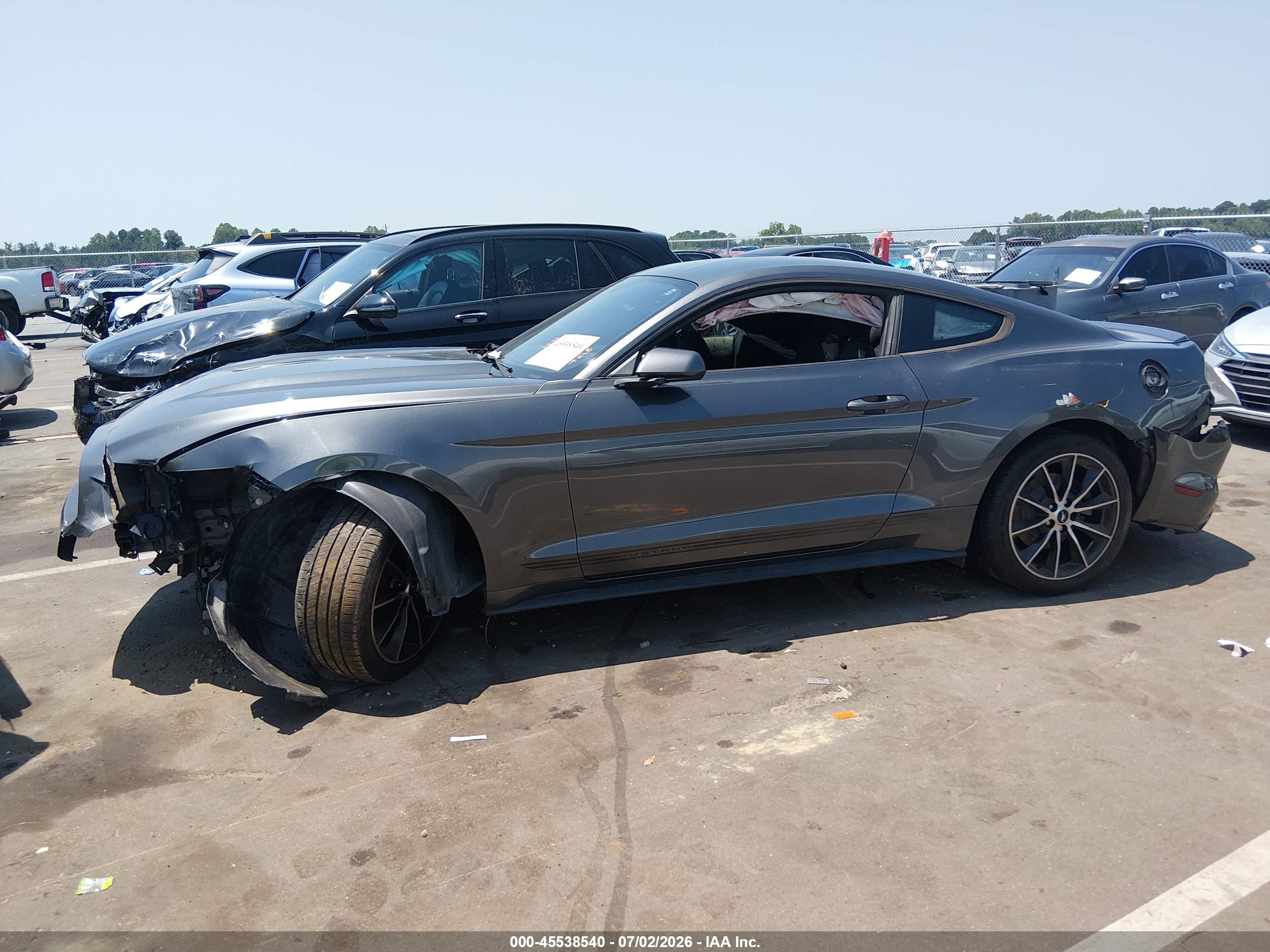 2015 Ford Mustang Ecoboost Gray vin: 1FA6P8TH4F5365627