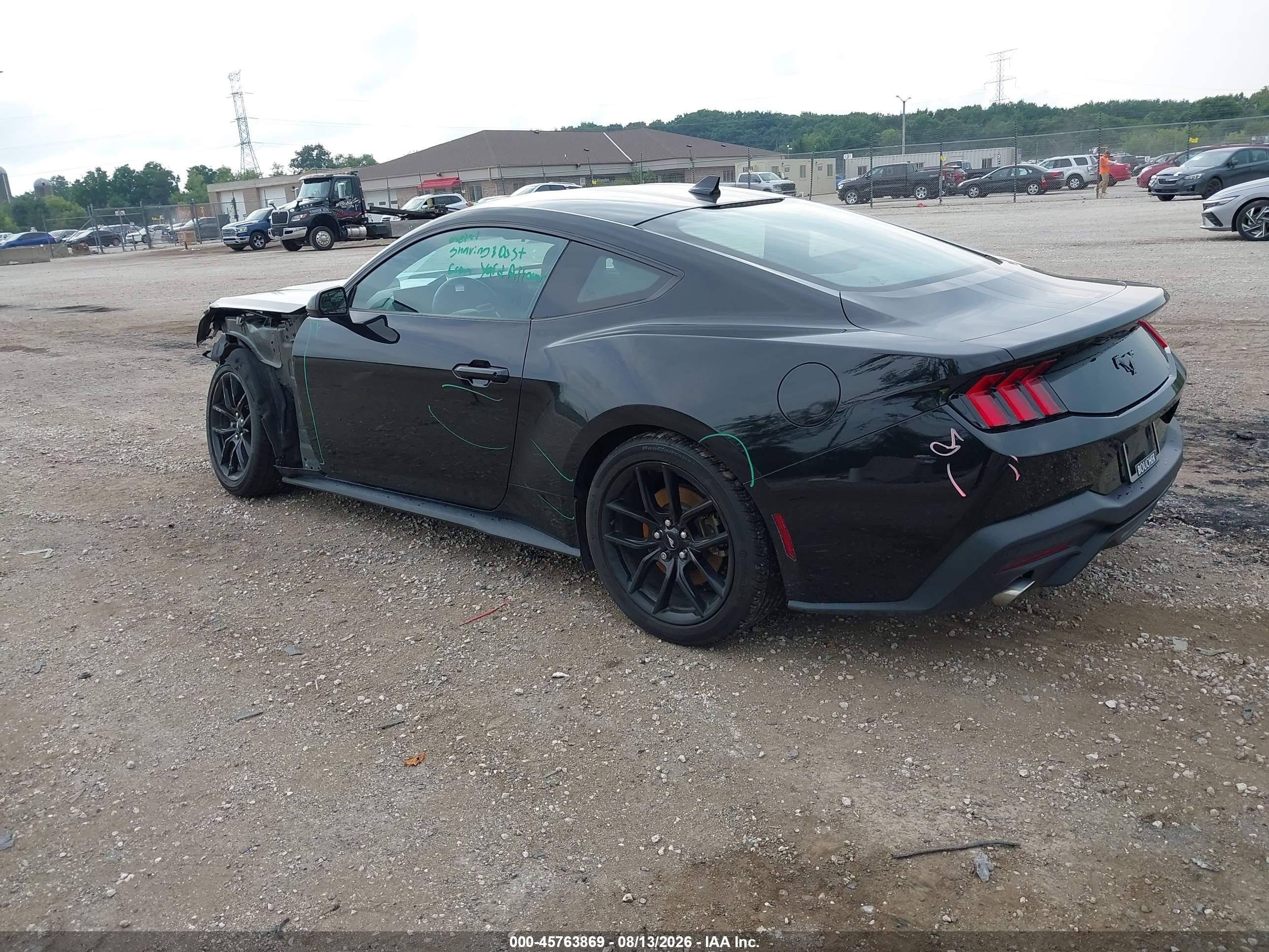 2024 Ford Mustang Ecoboost Fastback Black vin: 1FA6P8TH4R5106138