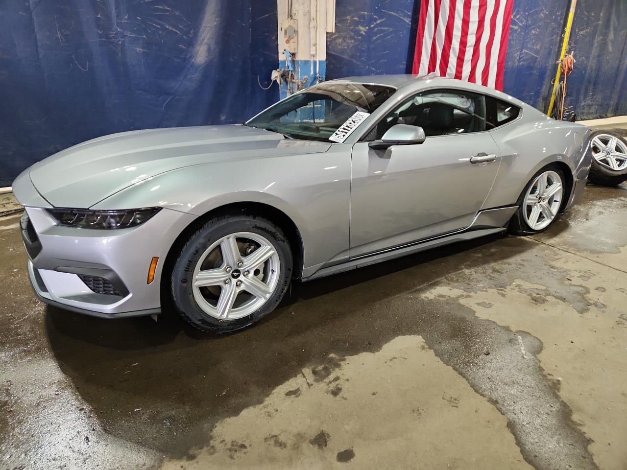 2026 Ford Mustang Silver vin: 1FA6P8TH4T5120547 Damage: Left Rocker Panel Molding, Misaligned, Repair Required
