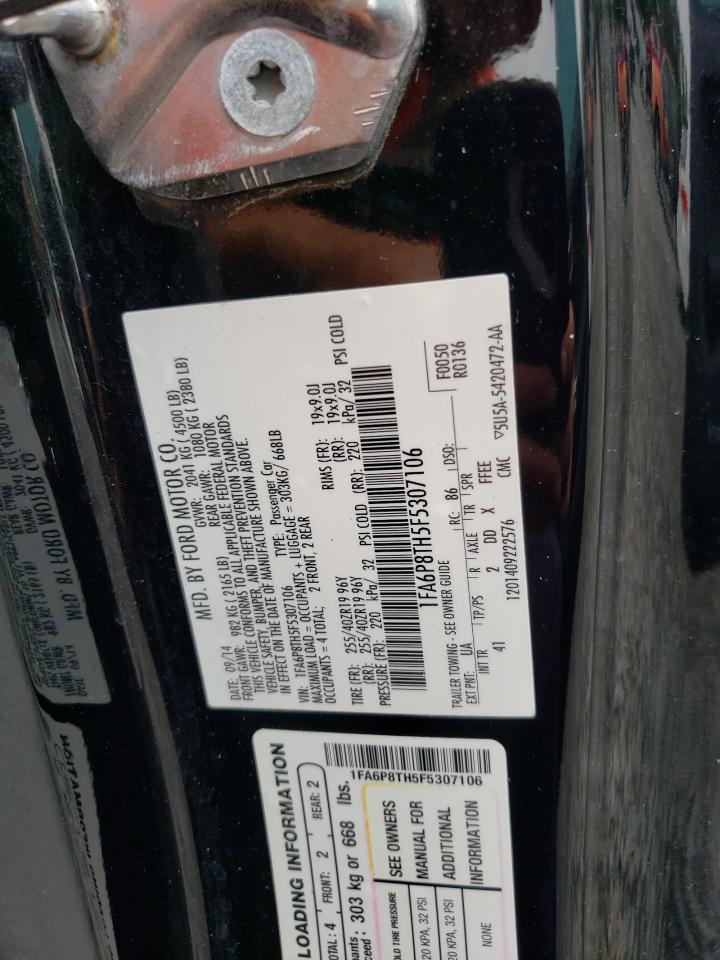 2015 Ford Mustang Черный vin: 1FA6P8TH5F5307106