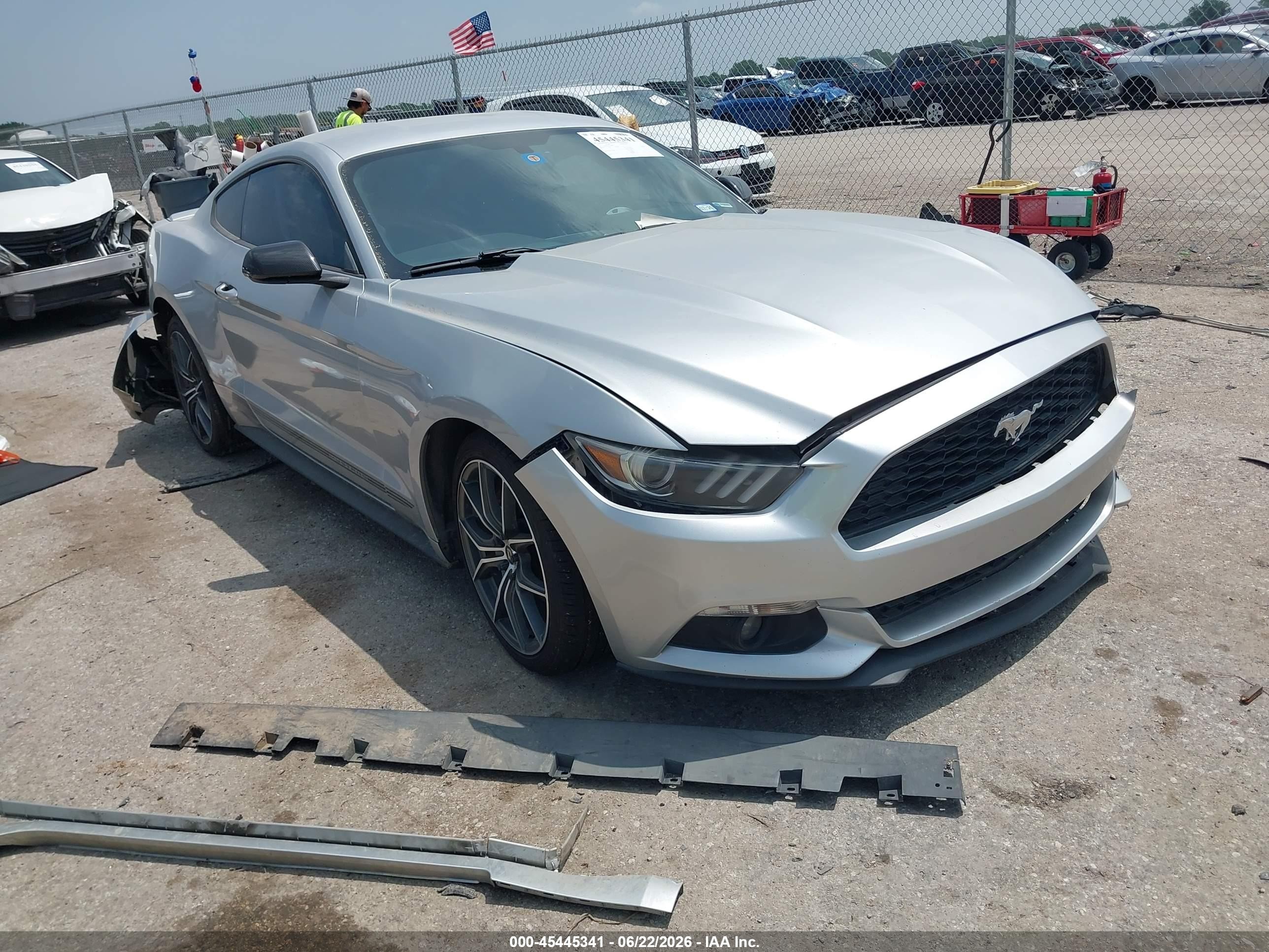2015 Ford Mustang Ecoboost Silver vin: 1FA6P8TH5F5318008