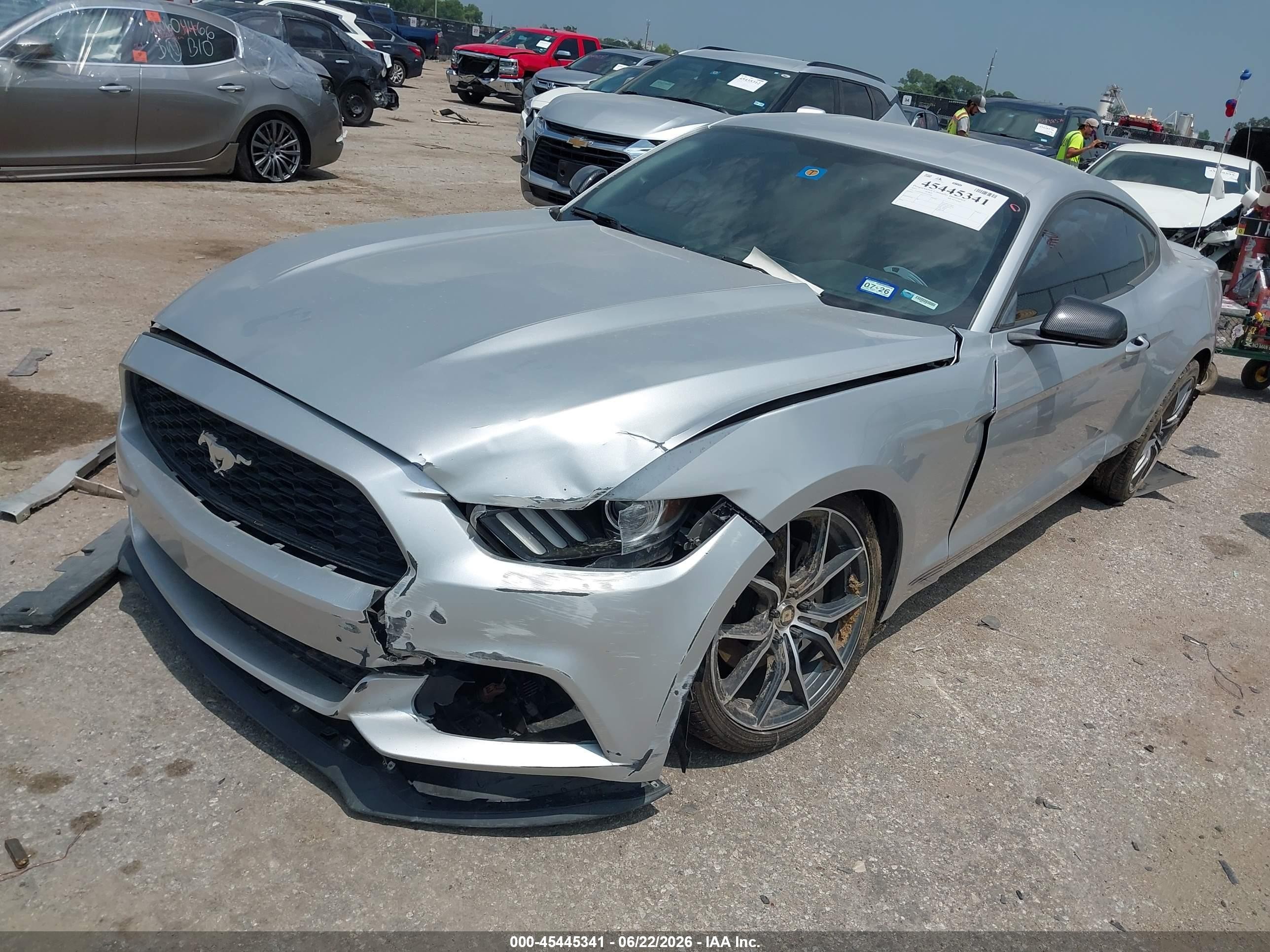 2015 Ford Mustang Ecoboost Silver vin: 1FA6P8TH5F5318008