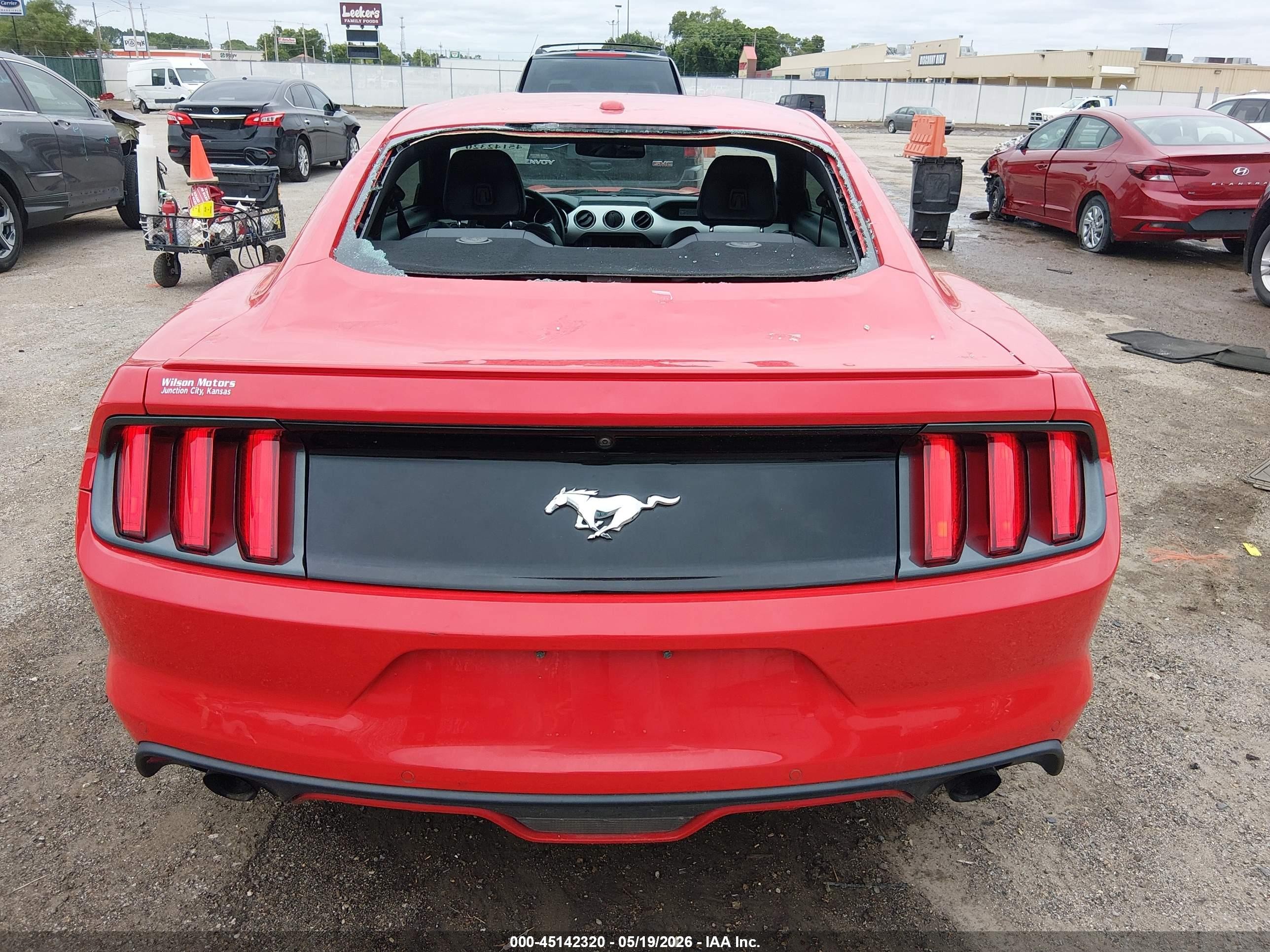2015 Ford Mustang Ecoboost Red vin: 1FA6P8TH5F5318770