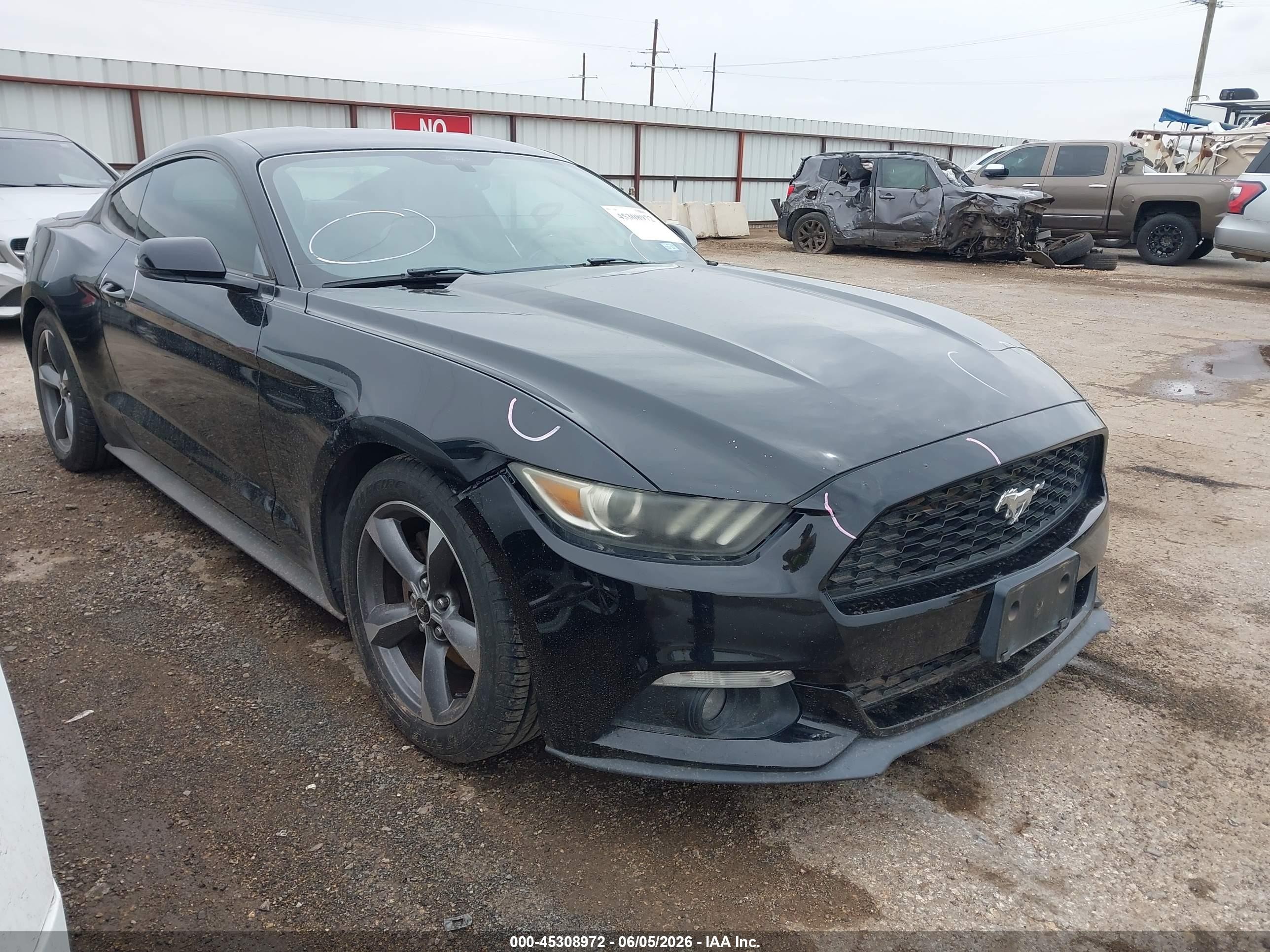 2015 Ford Mustang Ecoboost Black vin: 1FA6P8TH5F5350036