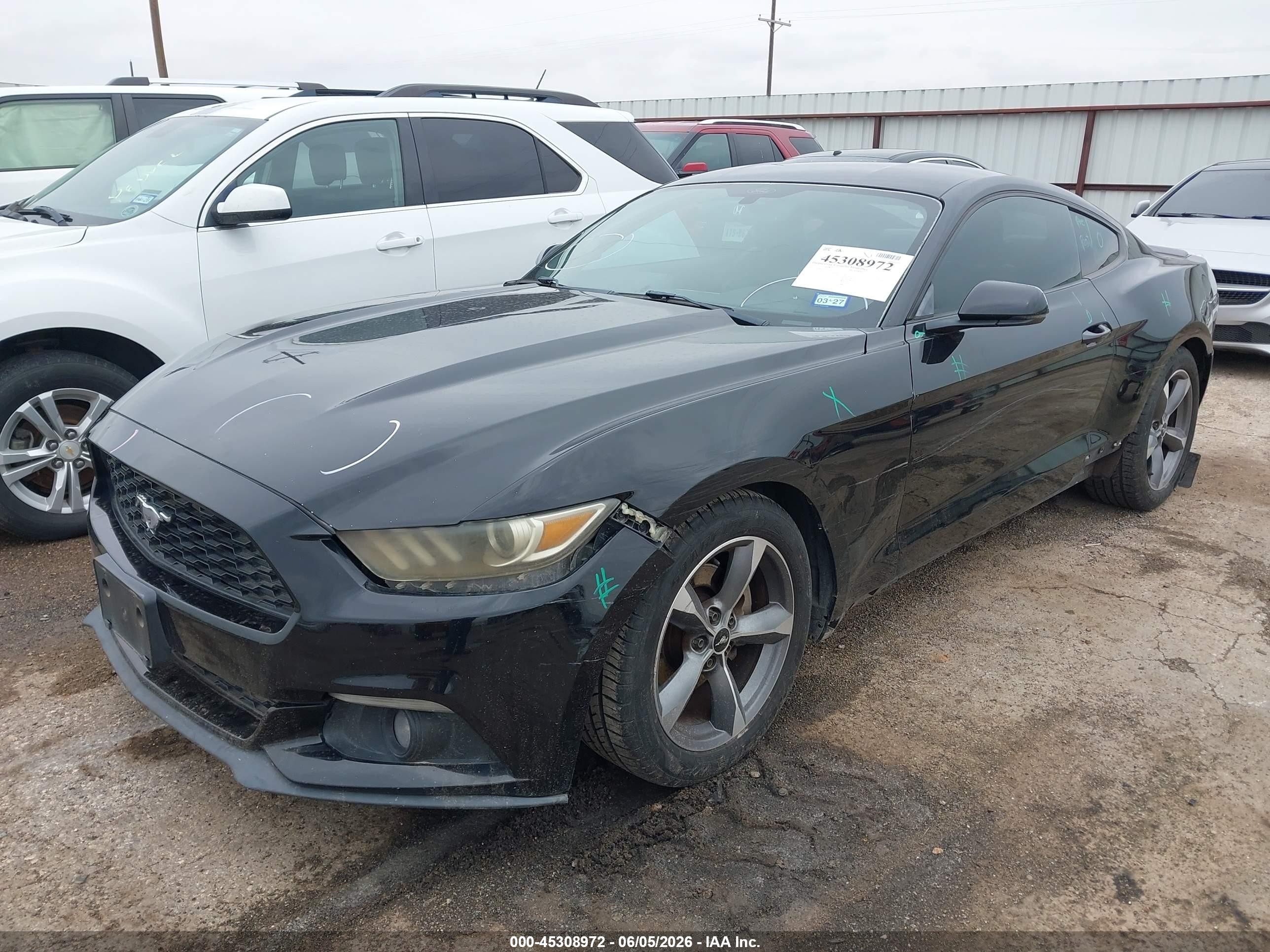2015 Ford Mustang Ecoboost Black vin: 1FA6P8TH5F5350036
