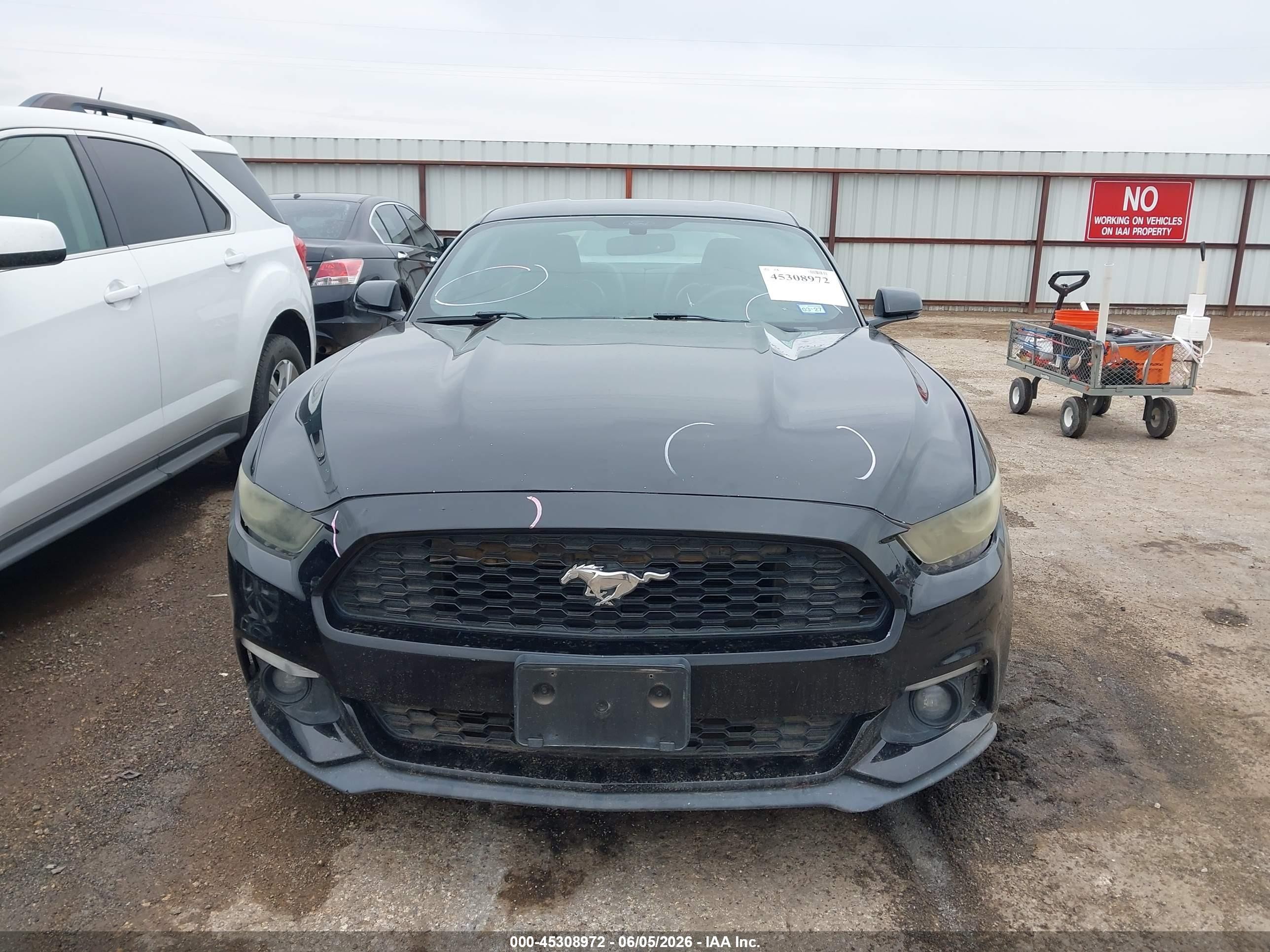 2015 Ford Mustang Ecoboost Black vin: 1FA6P8TH5F5350036
