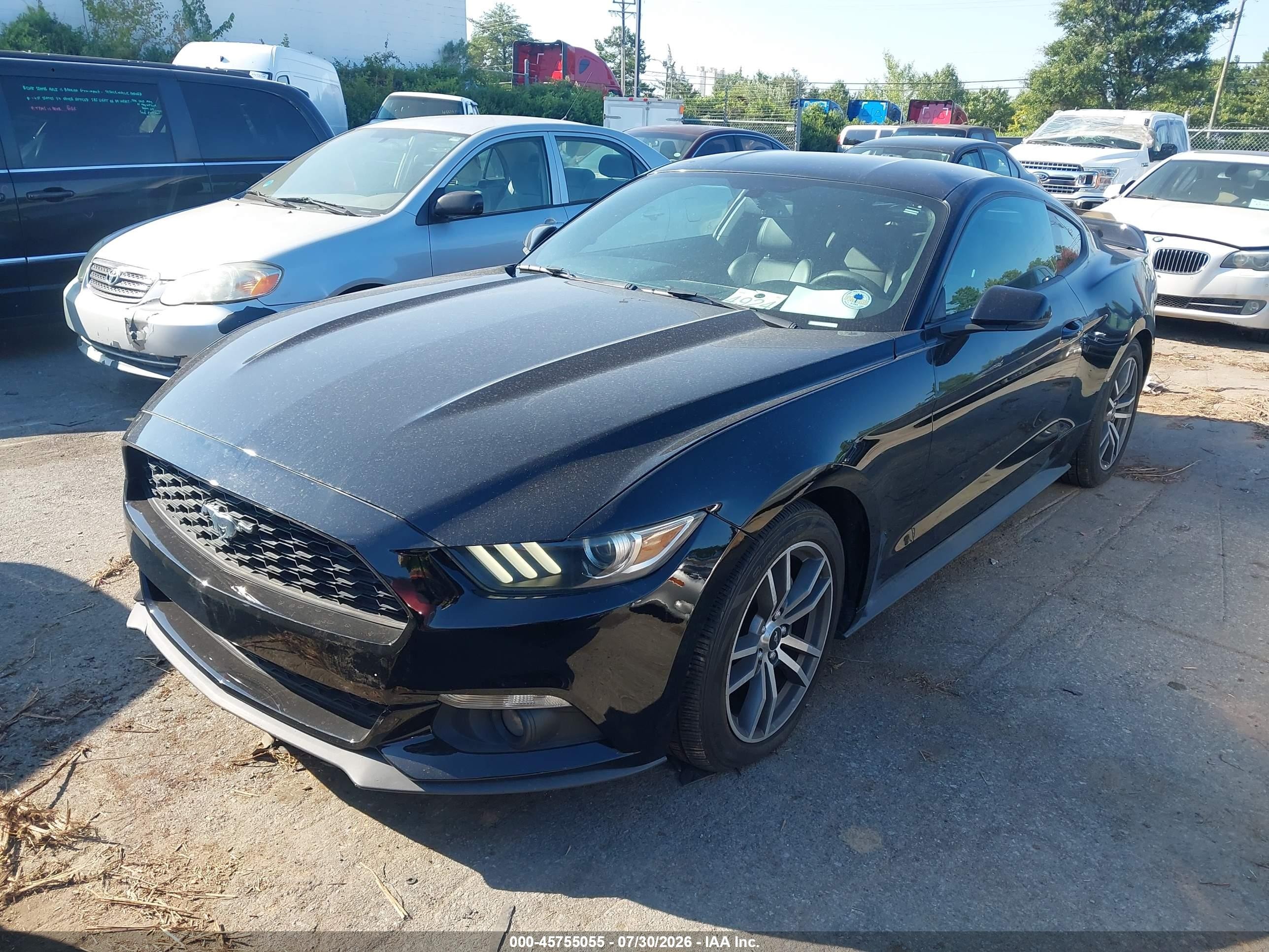 2015 Ford Mustang Ecoboost Black vin: 1FA6P8TH5F5377916