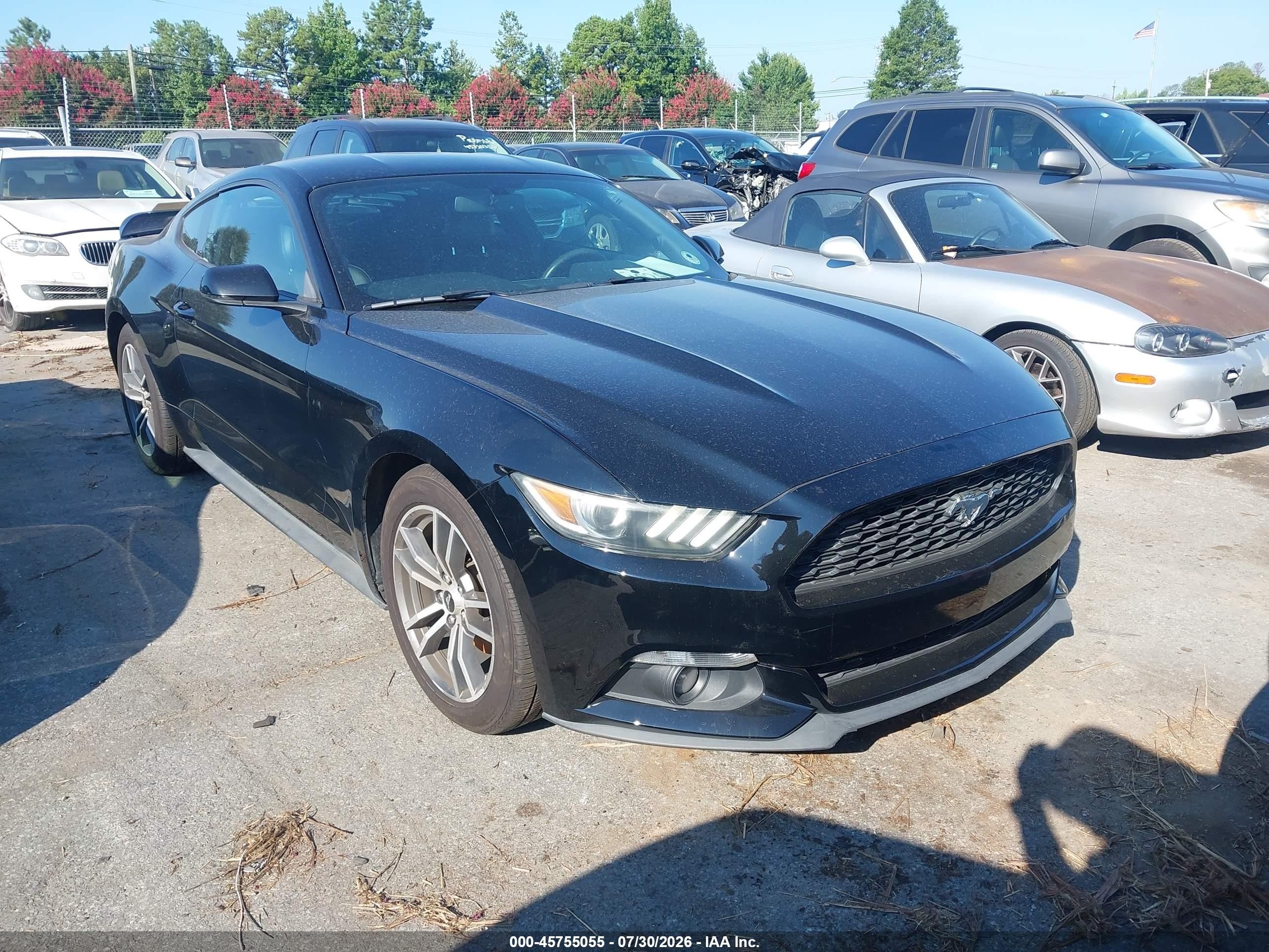 2015 Ford Mustang Ecoboost Black vin: 1FA6P8TH5F5377916