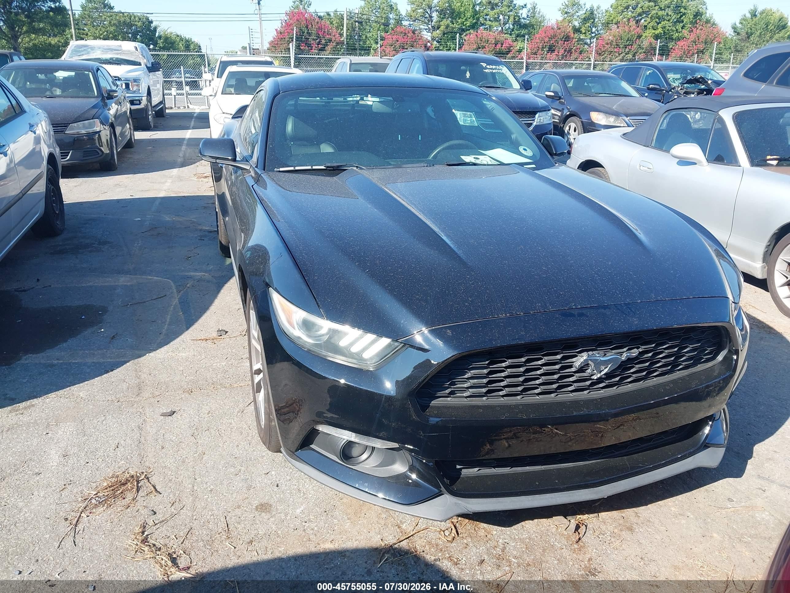 2015 Ford Mustang Ecoboost Black vin: 1FA6P8TH5F5377916