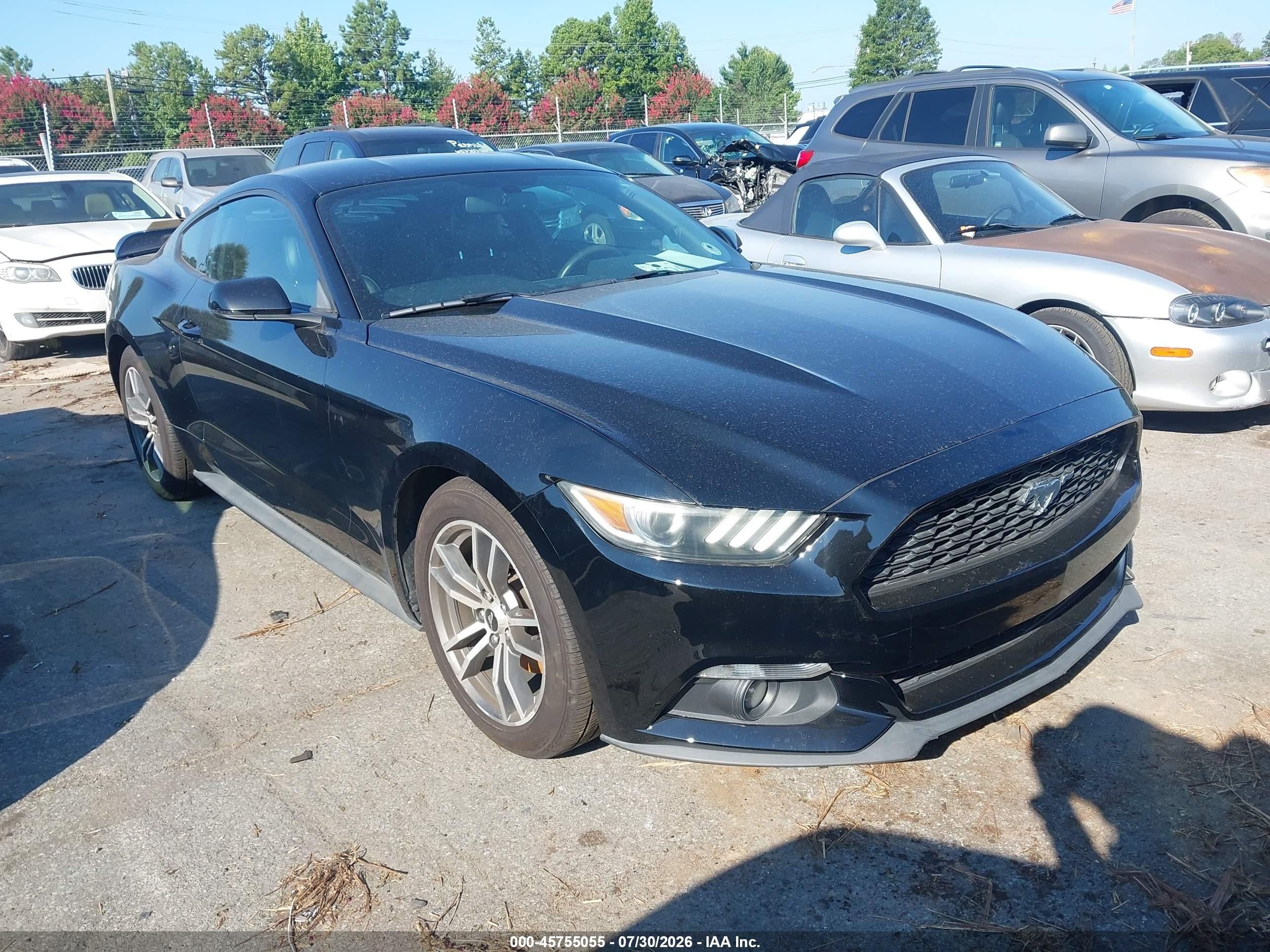 2015 Ford Mustang Ecoboost Black vin: 1FA6P8TH5F5377916