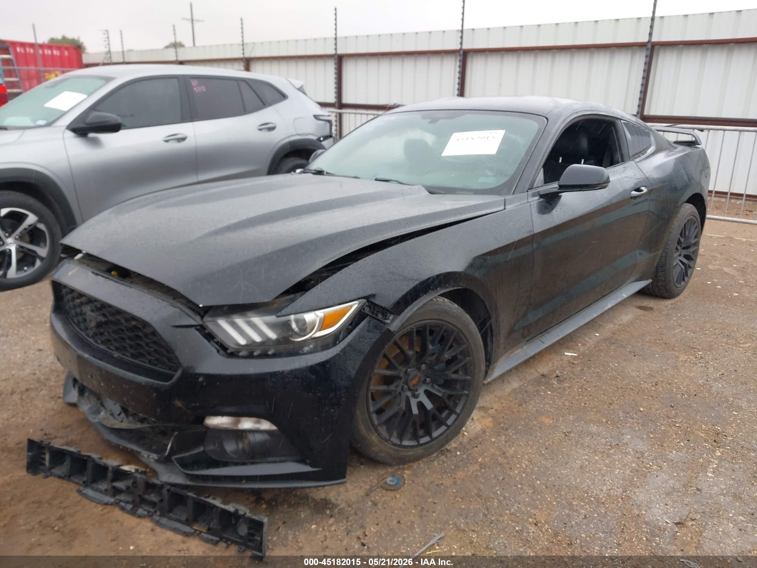 2015 Ford Mustang Ecoboost Black vin: 1FA6P8TH5F5403186