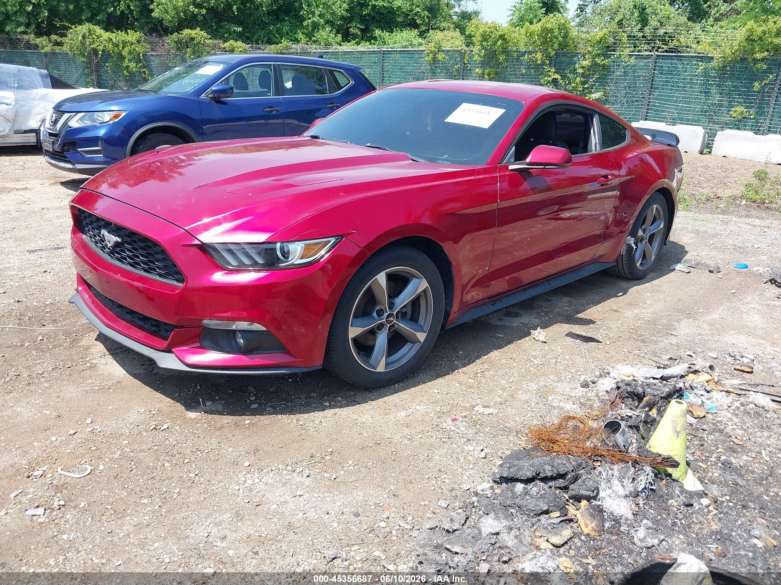 2017 Ford Mustang Ecoboost Red vin: 1FA6P8TH5H5239036
